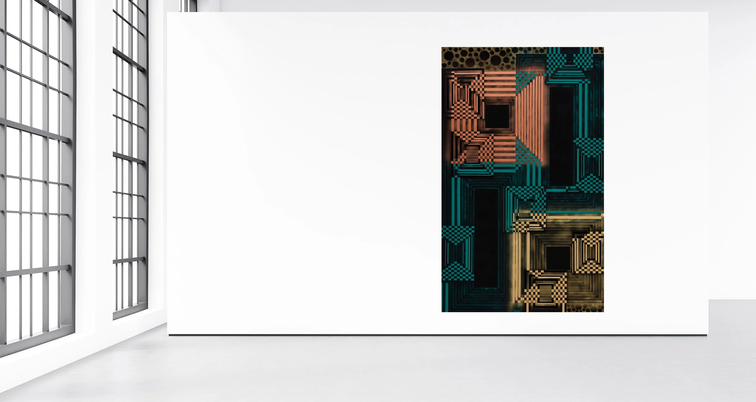 Marianne Therese Grønnow Marianne Therese Grønnow. Des Cloches, 2017. Acrylic on canvas. 240 x 140 cm.
