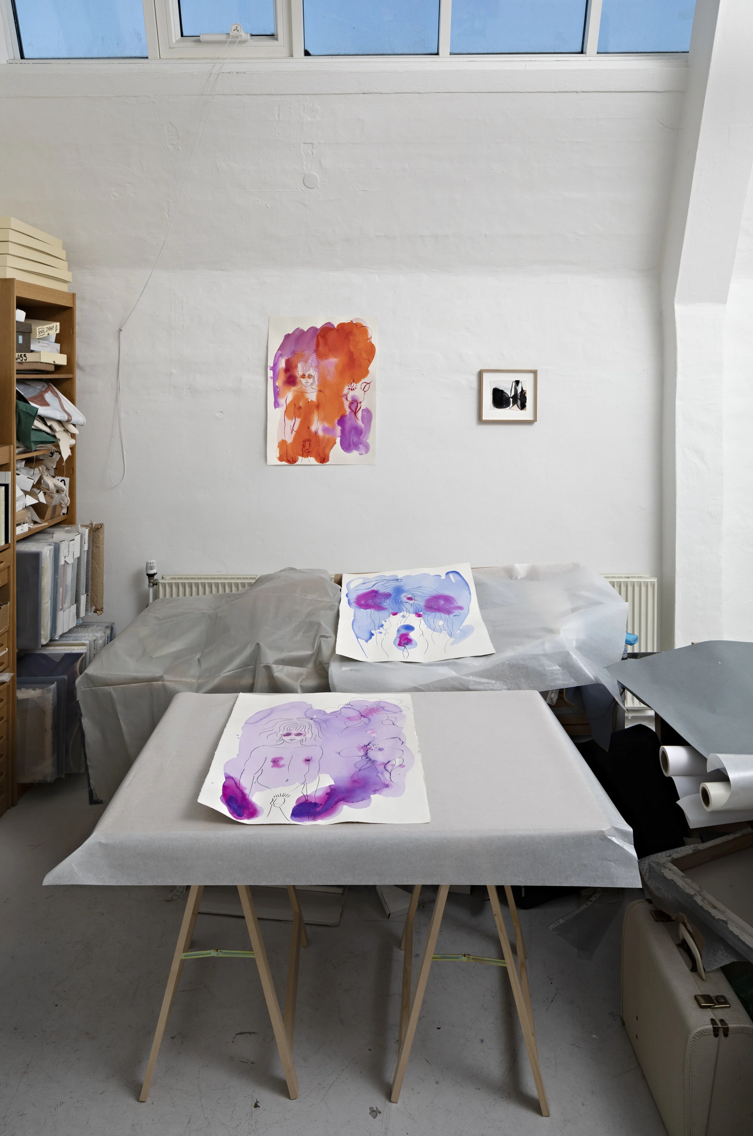 Dorte Jelstrup and Julie Sass, 2020. Installation view. Quarantine Works #2. Værkstedvej 24, 2500 Valby, Denmark. Photograph: Anders Sune Berg.