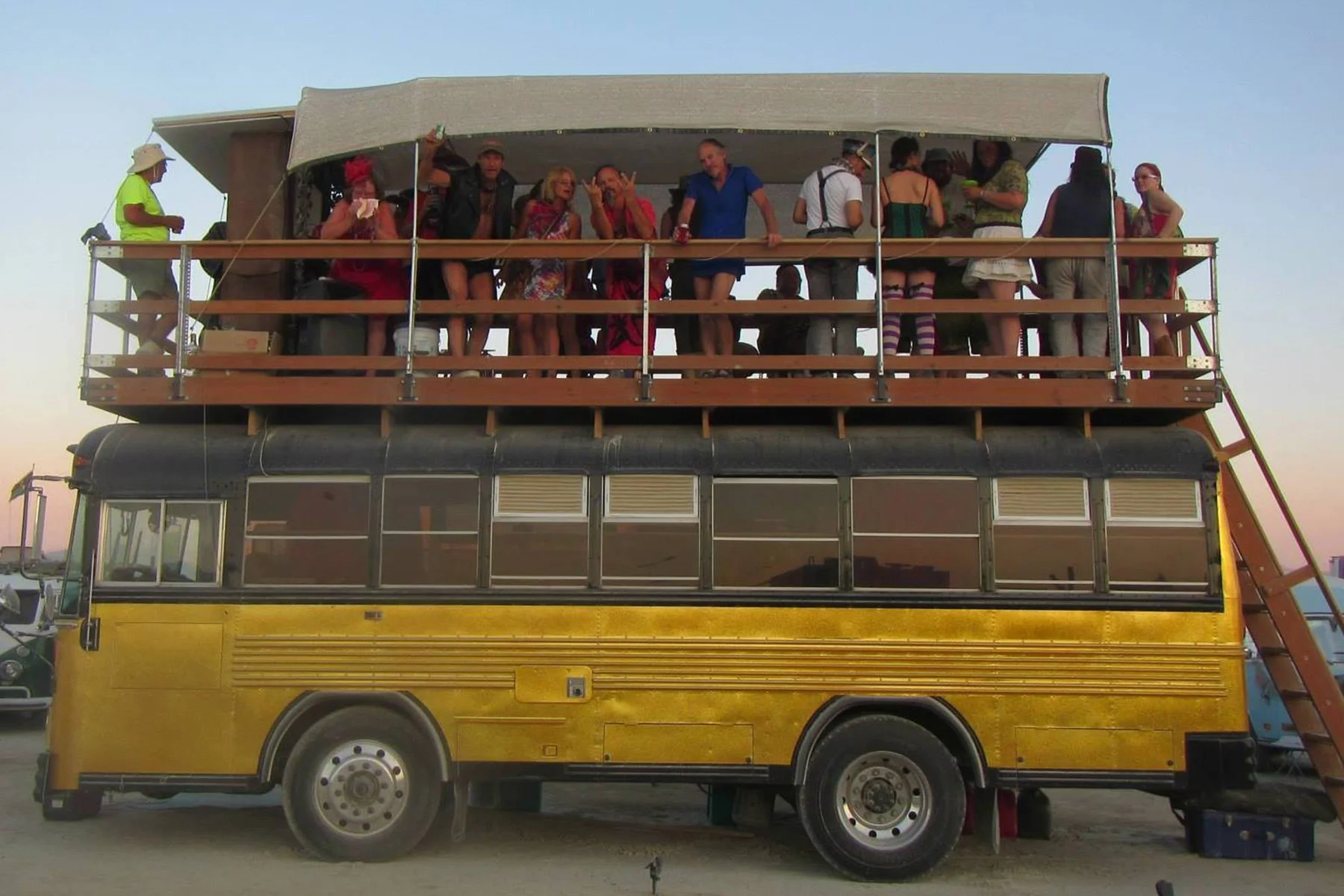 ‘93 Bluebird School Bus converted to a camper for Burning Man