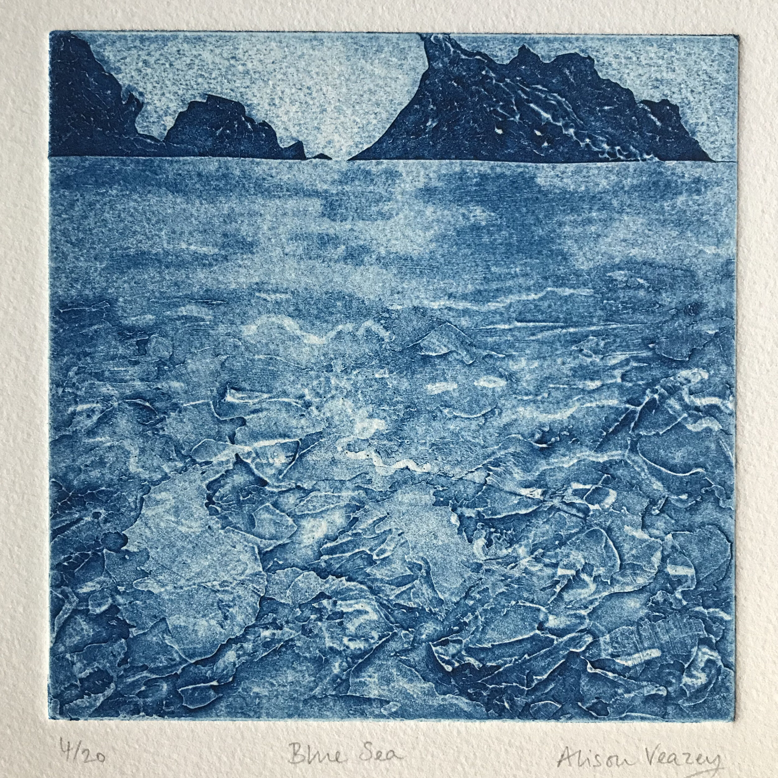 Blue Sea (collagraph)