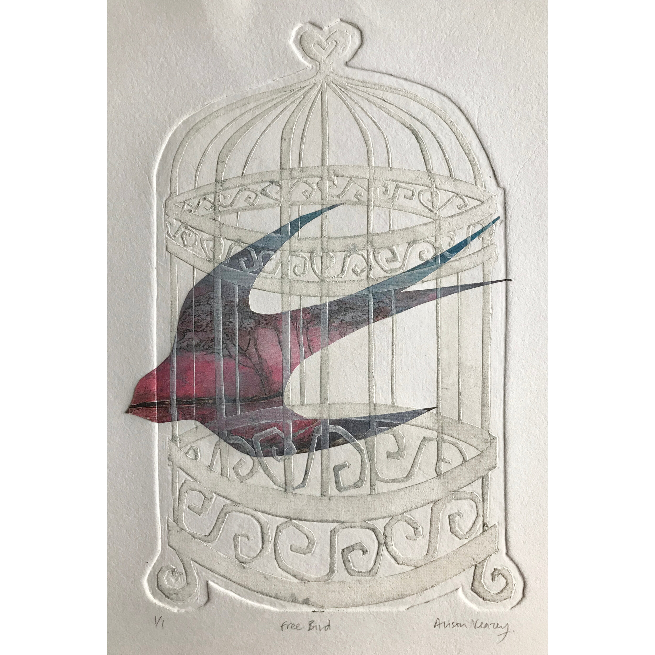 Free Bird (monoprint)