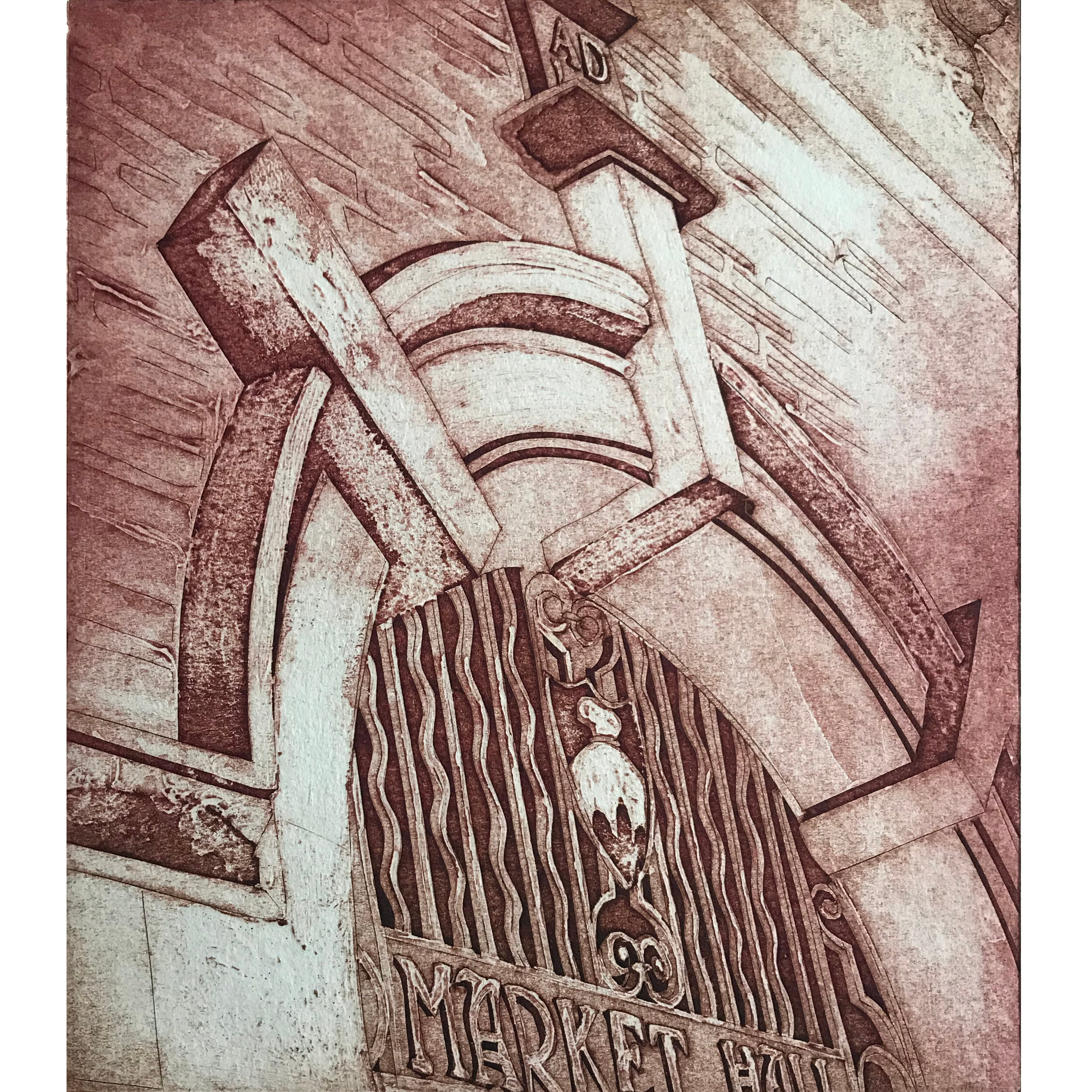 Market Hall (collagraph)
