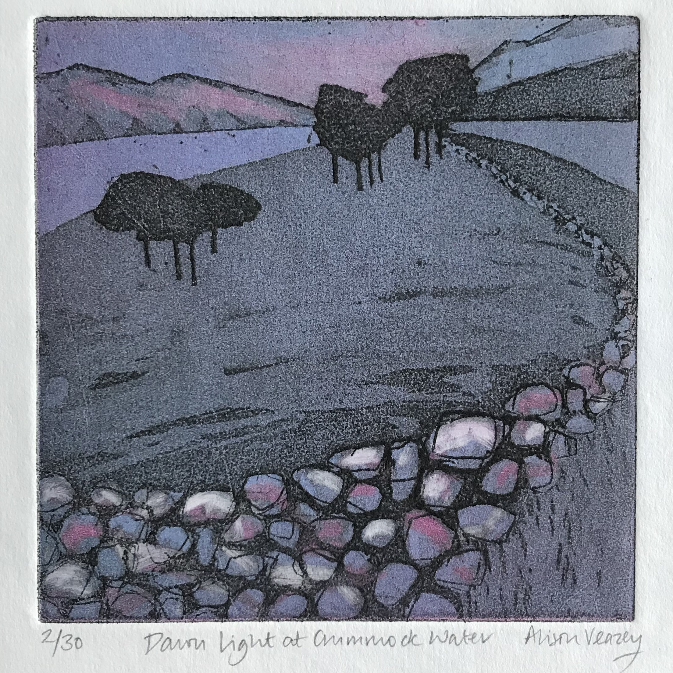Dawn Light at Crummock Water (etching)