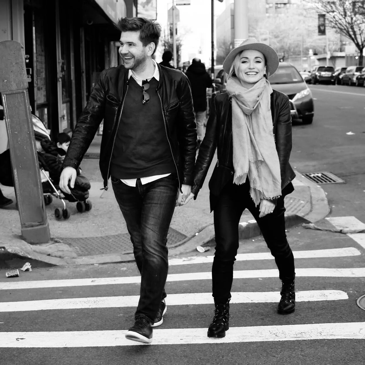  Taking engagement photos for Anastasia &amp; Mike’s Wedding website there walking the streets of downtown Manhattan❤️   Mike:  “Working with Serg was amazing! He took engagement photos for our wedding website and invitations. He was not only profess