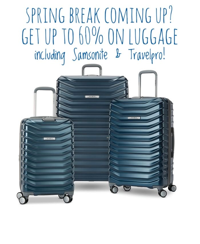 60% off luggage like Samsonite!