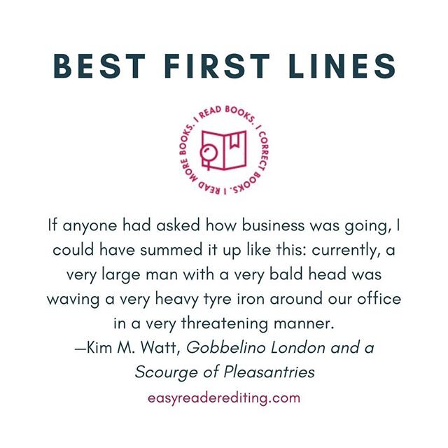 This terrific opening line comes from the first book in the Gobbelino London, PI, series from @kimmwatt⁣
⁣
G &amp; C London, Private Investigators, regularly deal with clients who don't take kindly to having them actually find the evidence they're hi