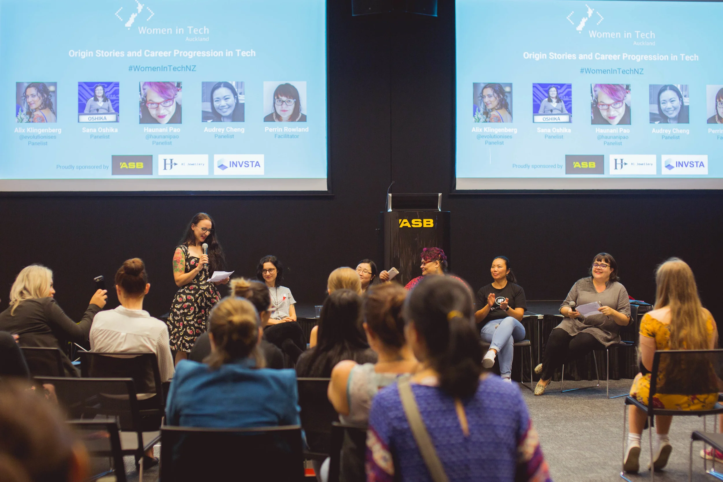 Logo in action at a Women in Tech event. 