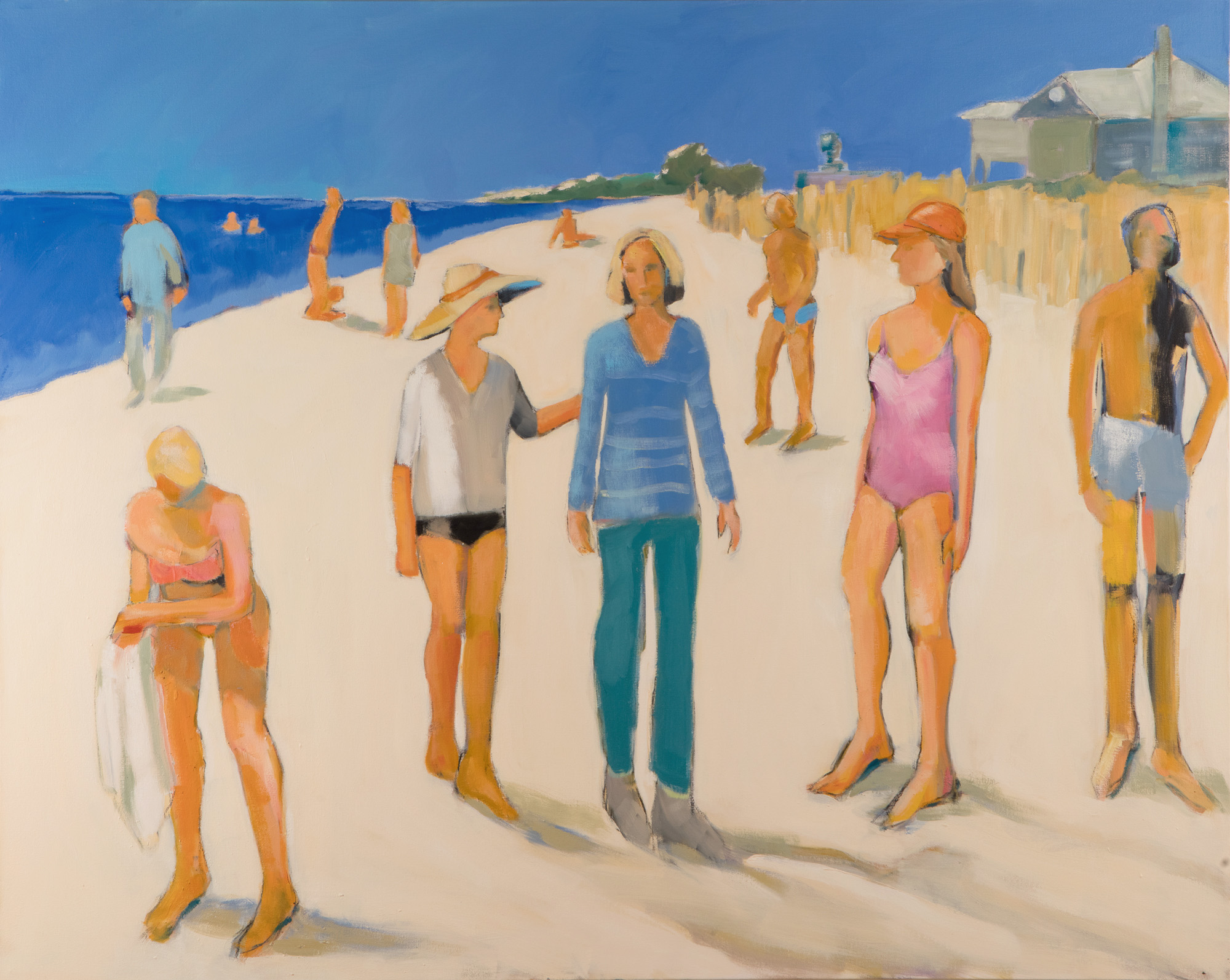  Sarah Benham -  Beach Walkers  Oil on Canvas, 48 x 60 inches 