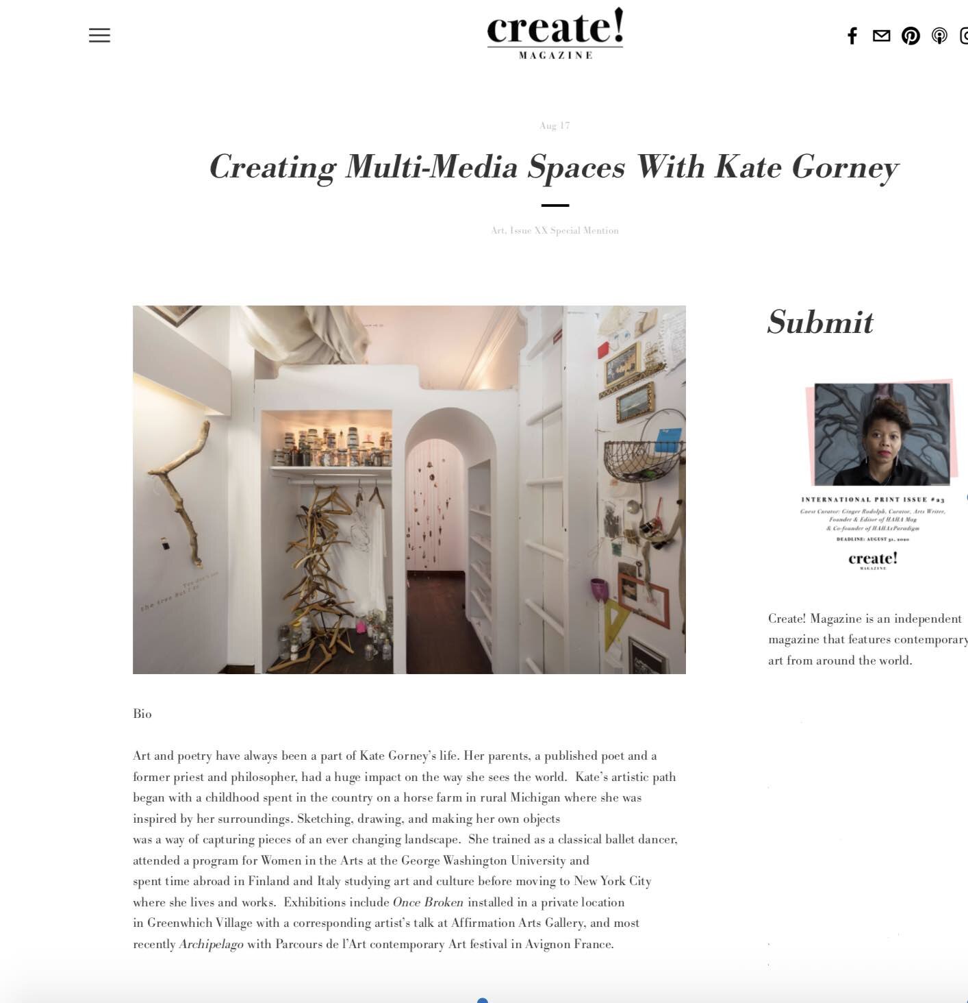 Creating Multi-Media Spaces with Kate Gorney-Create! Magazine