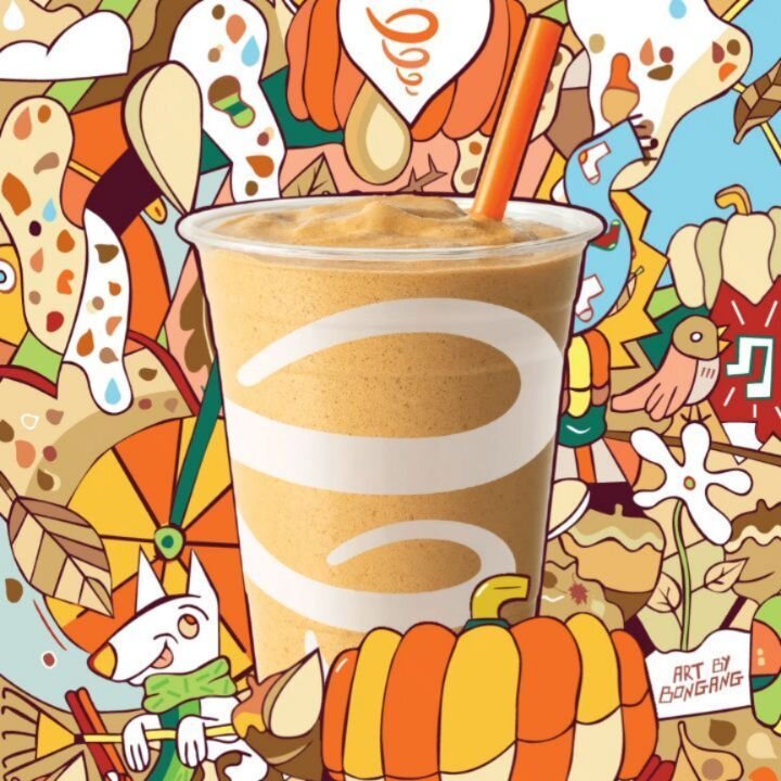 Starting to feel like fall! Be sure to grab you a Pumkin Smash from @jambajuice @jambasmoothietruck #bongangart #jambajuice #jambajuicesmoothietruck