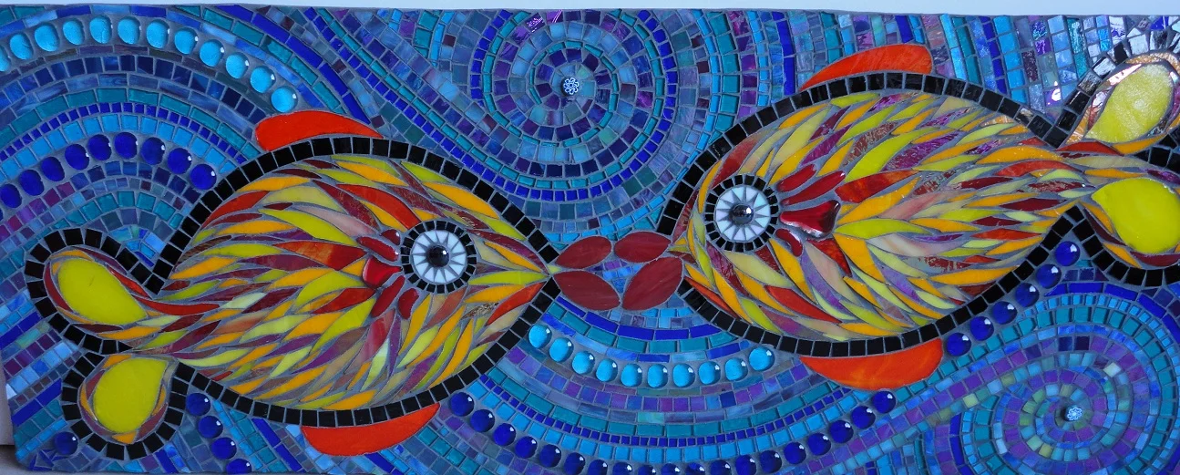 Kissing Fish (Stained Glass, Glass Beads, Glass Fusions, Glass Beads)