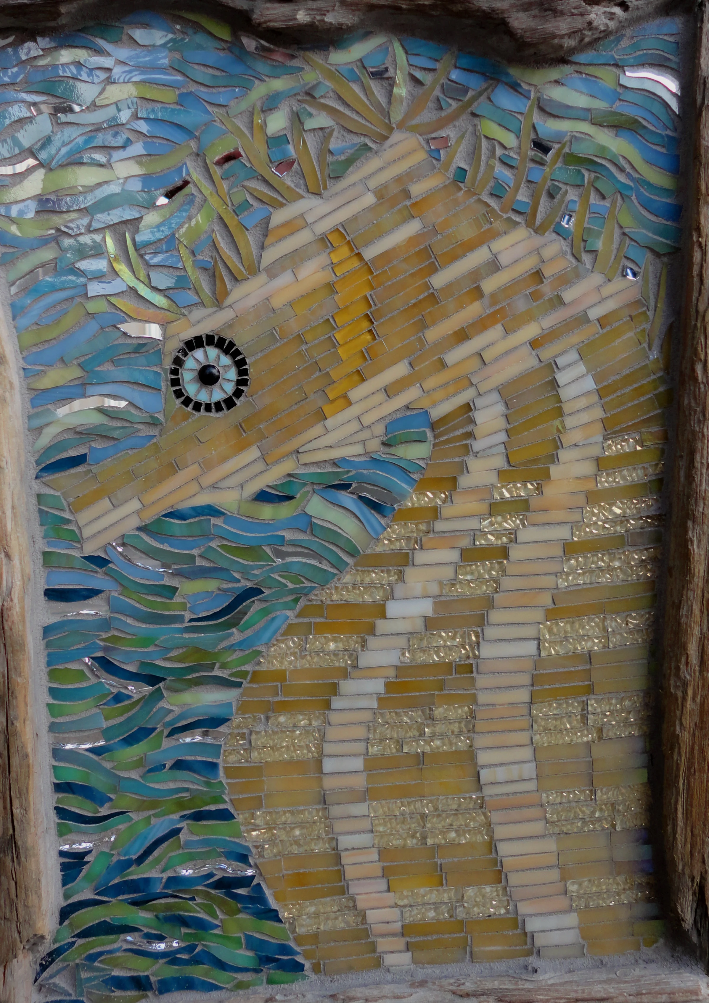 Seahorse with Drift Frame (Stained Glass)