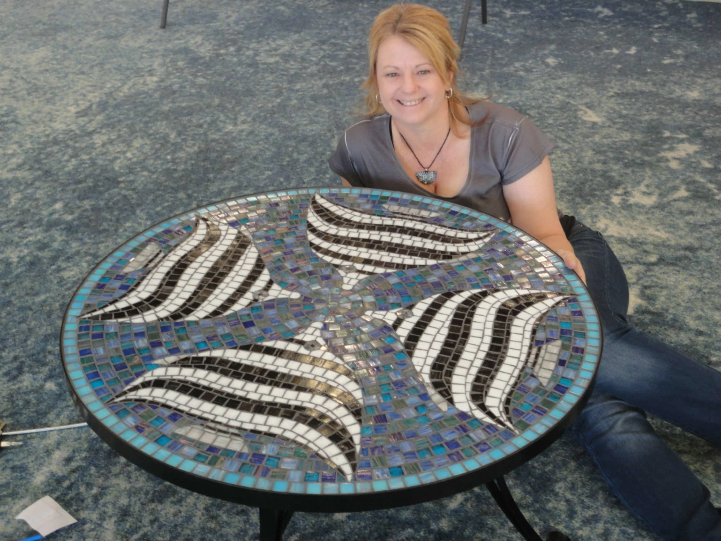 Four Talma Coffee Table (Commission) (Glass Tiles)