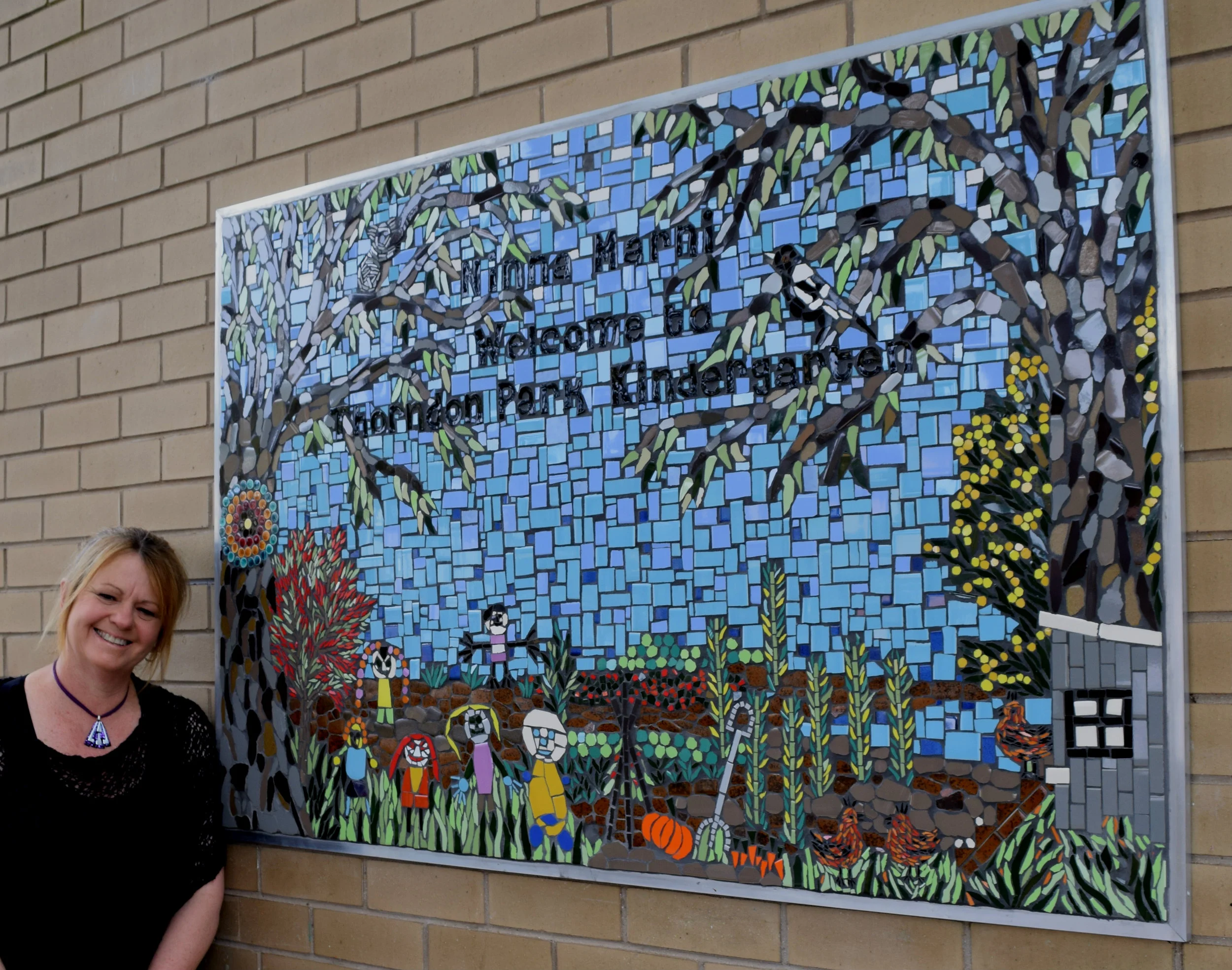 Thorndon Park Kindergarten "Welcome" mosaic 2015