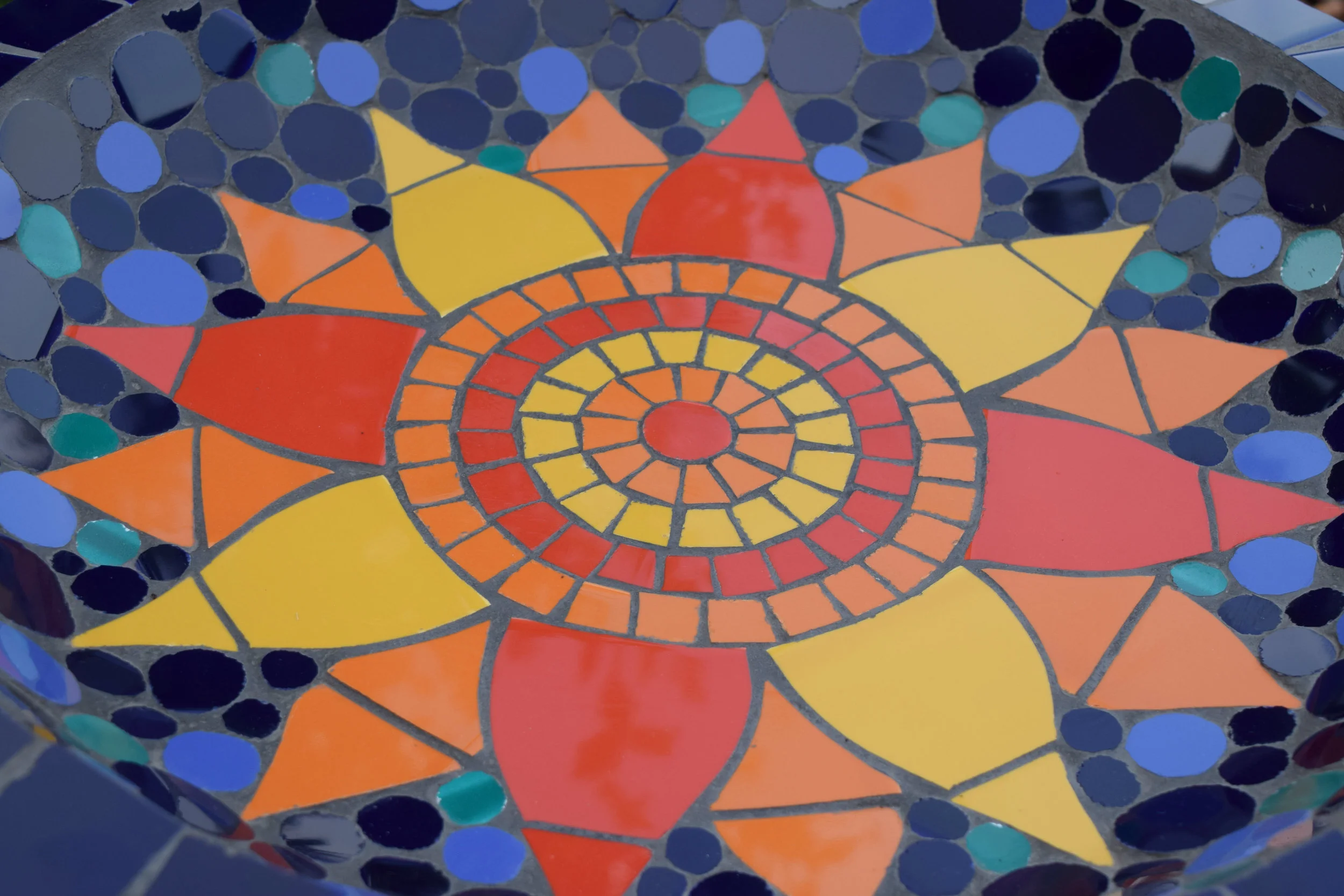 Detail of Flower Birdbath