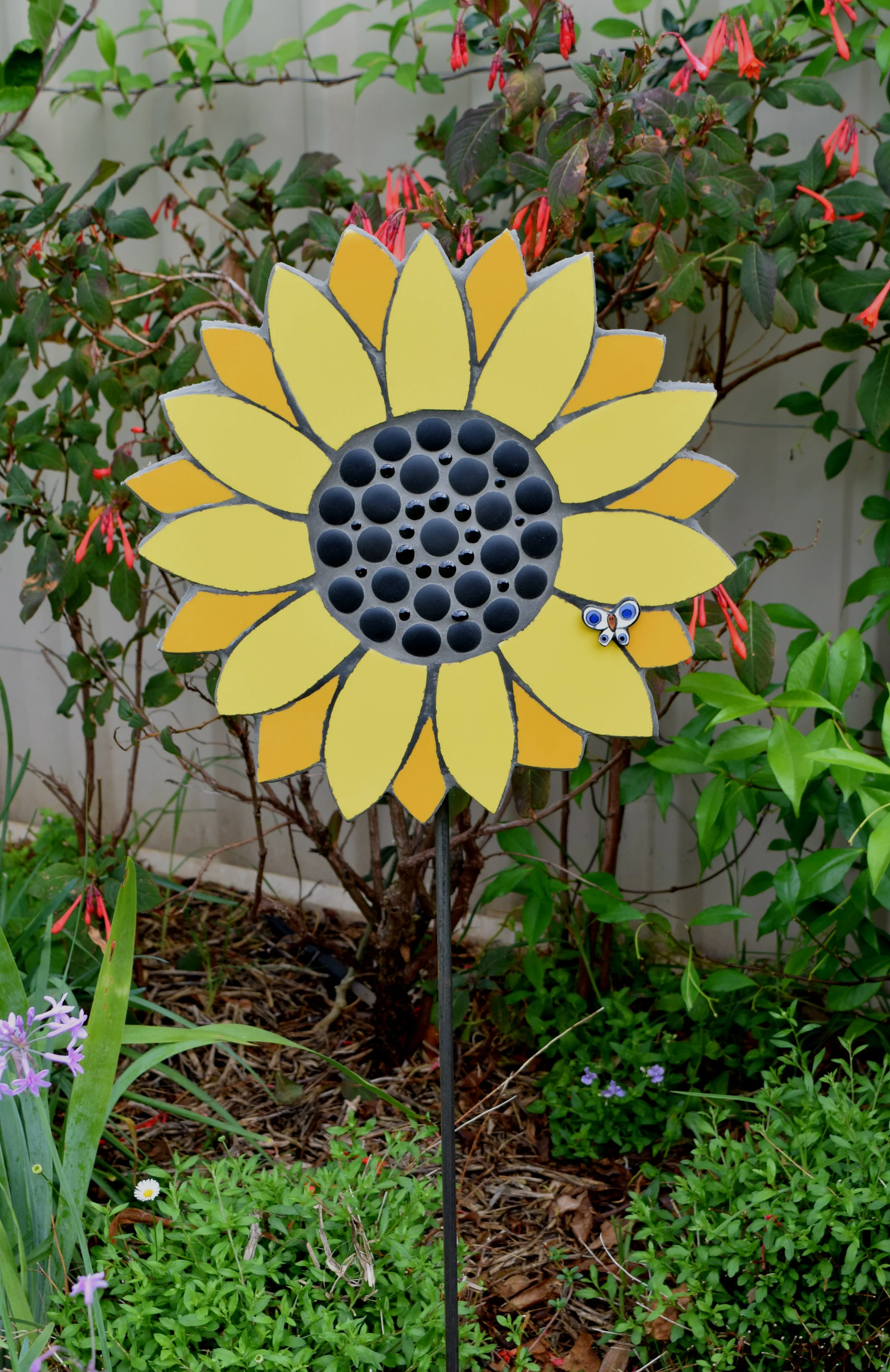 Sunflower Garden Stake (Ceramic, Beads)
