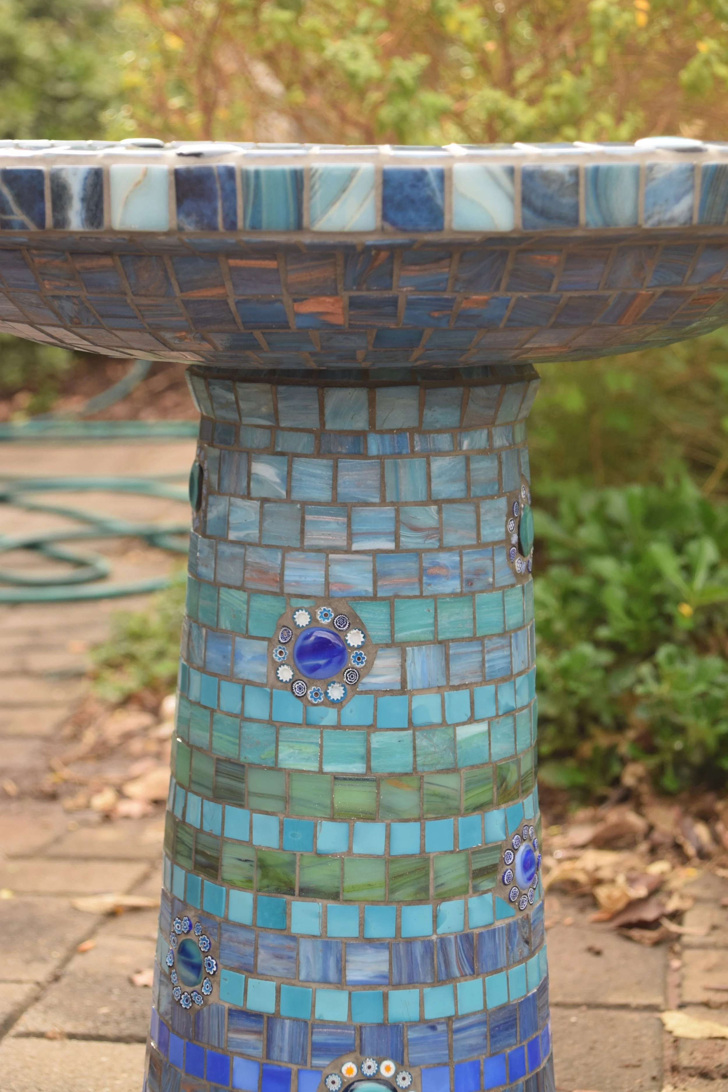Birdbath detail of pedestal (commission)