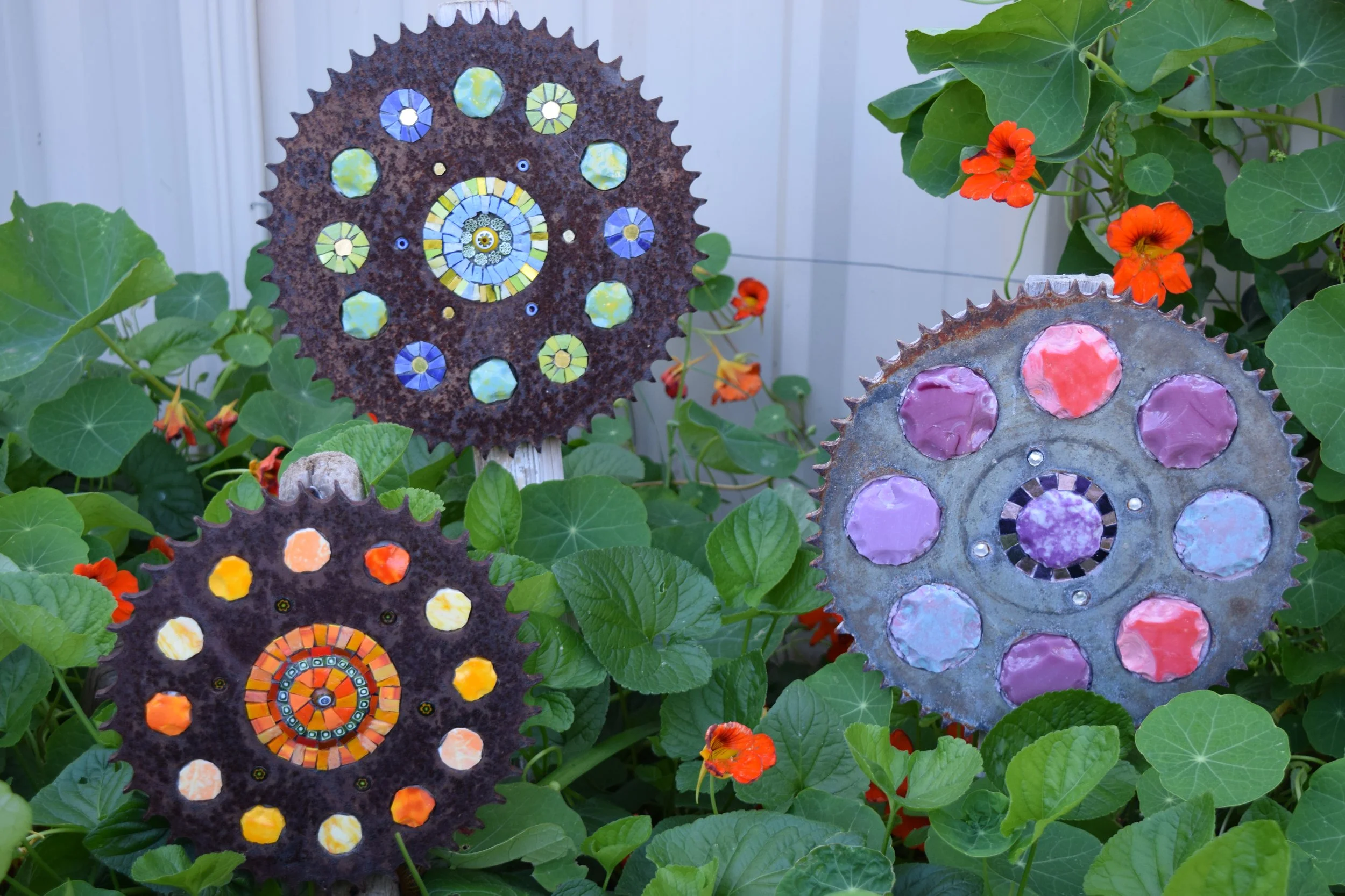 Recycled Metal Sprockets (Smalti, Millefiori, Gold Smalti)
