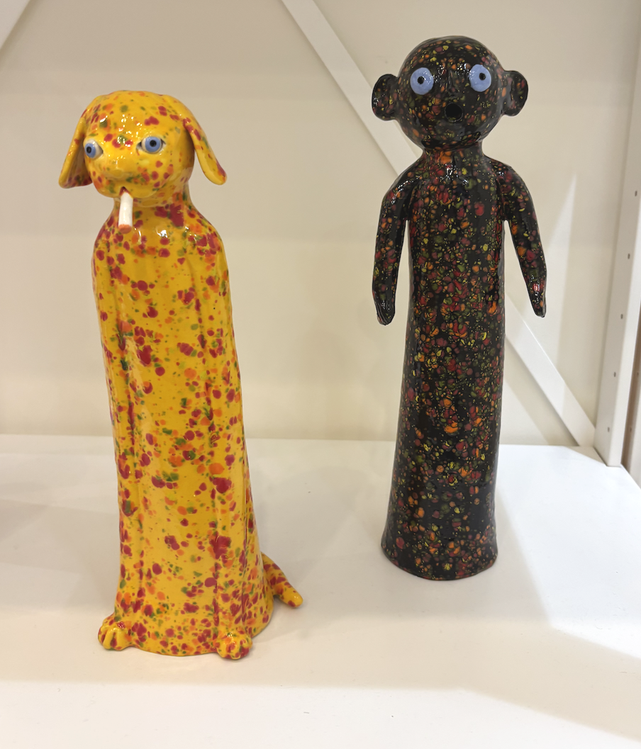 Yellow Crystal Dog and Tall Crystal Guy