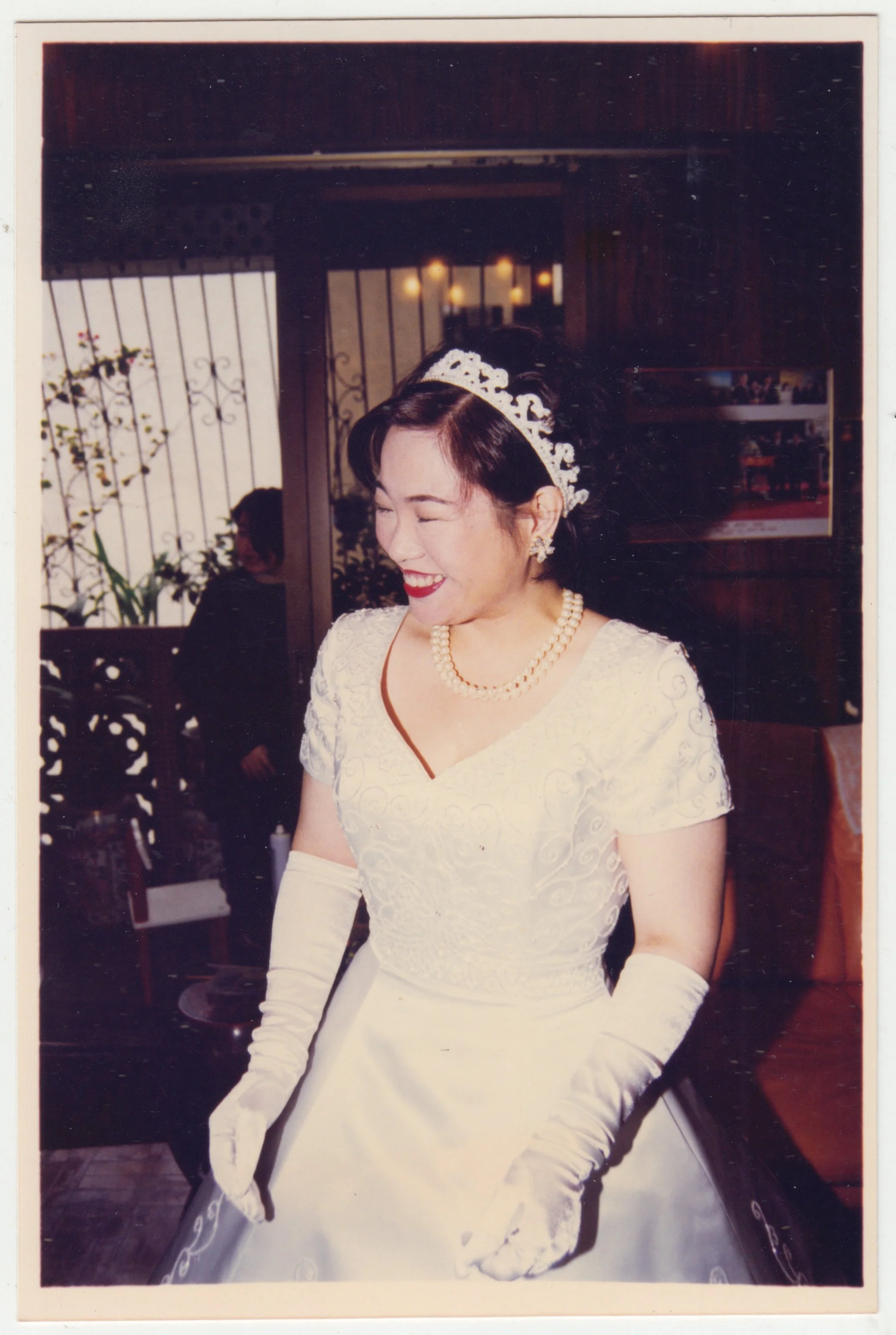 EE as a bride, taken at home on 18/F on 22 December 1997.