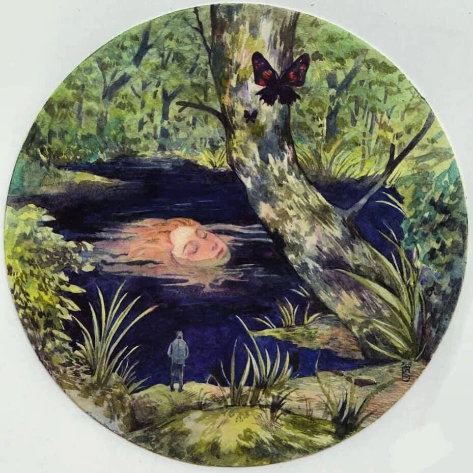 Detached (I wish). 2019. Watercolour on paper, 20cm in diameter.
