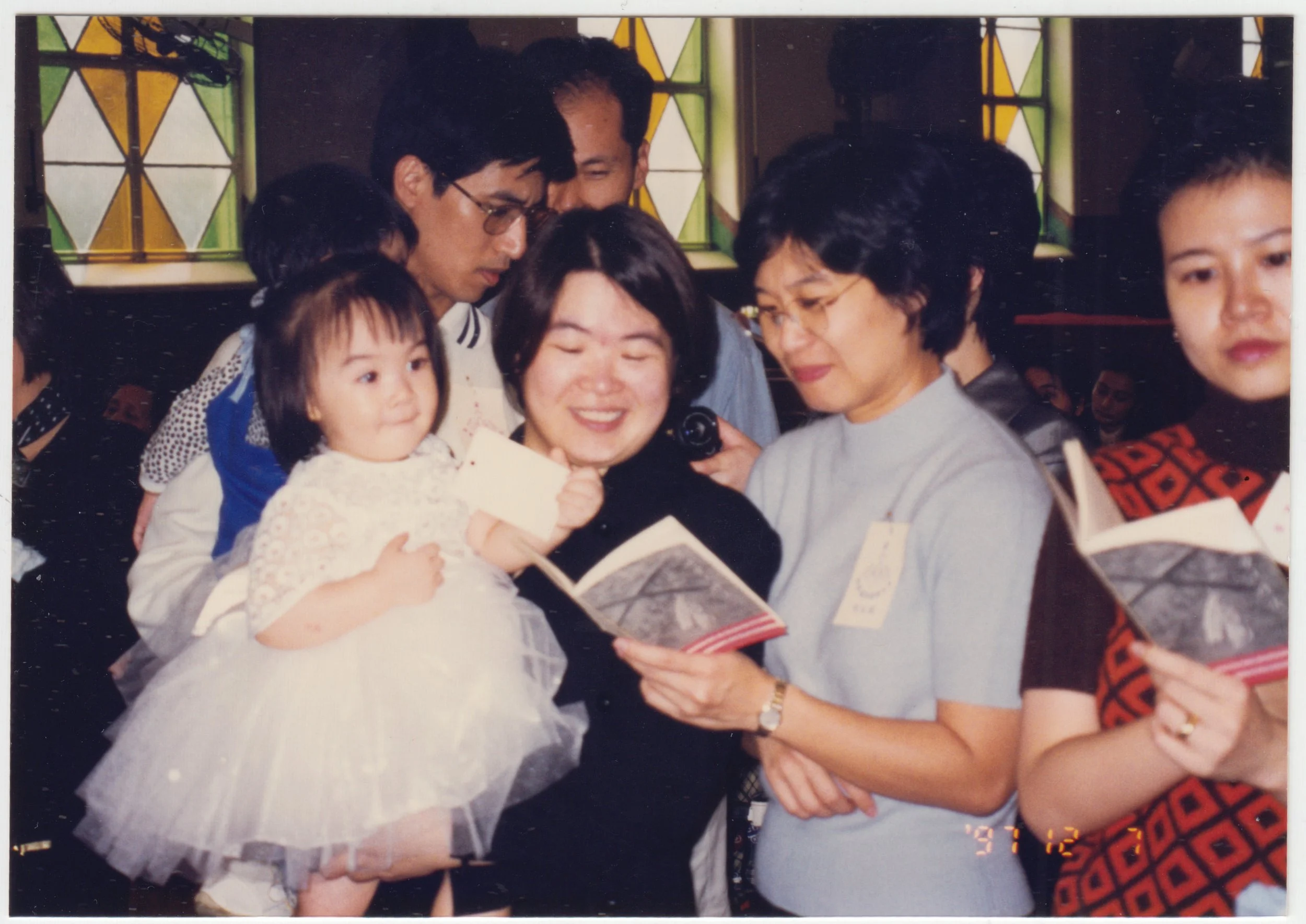 Mum, Charlotte & 表姨媽, who is also Charlotte’s godmother at church, for Charlotte’s Catholic Baptism, taken on 7 December 1997.