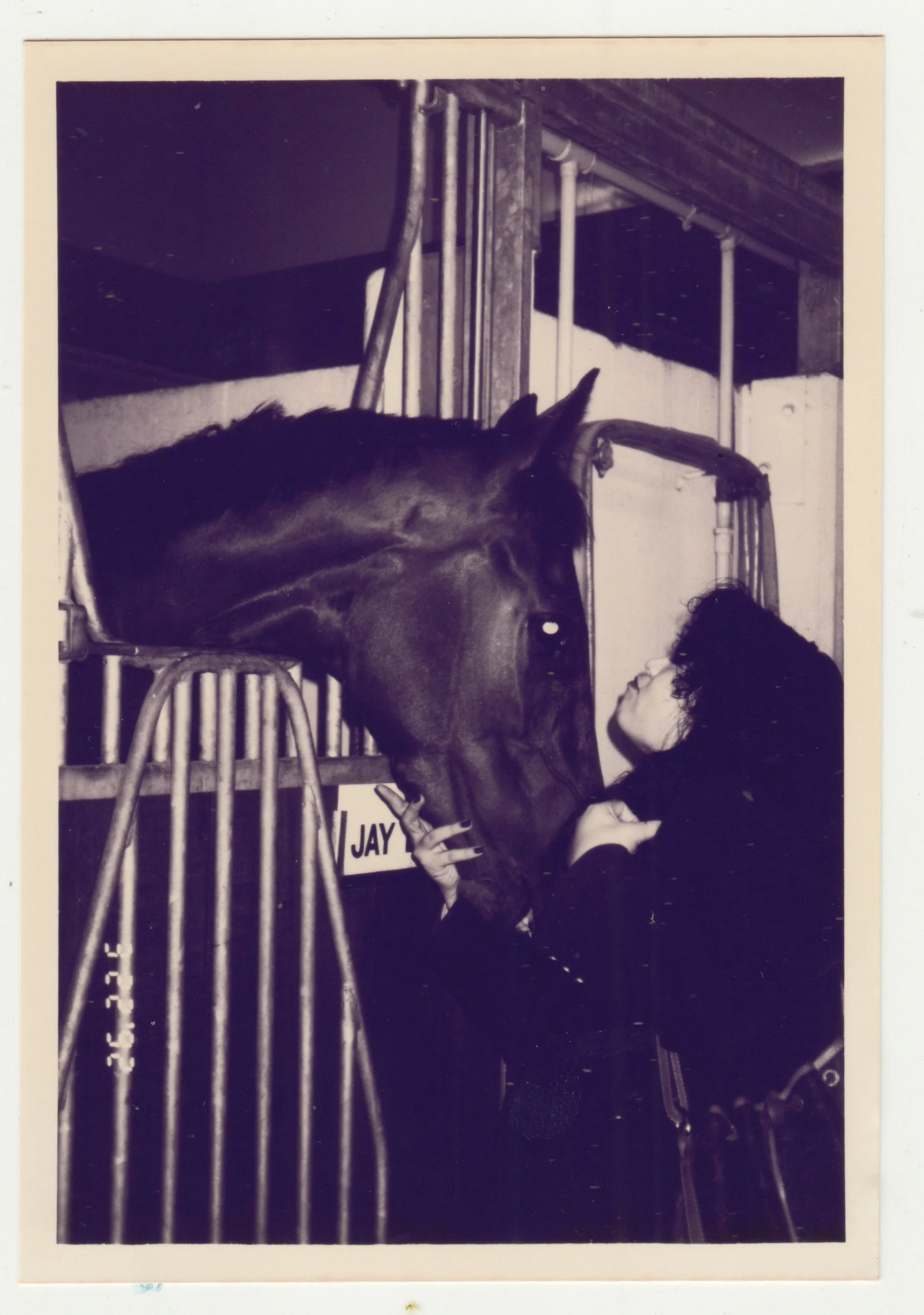 Mum with Horse ‘Jayee 8 現代福星’ at Hong Kong Jockey Club Stable, Shatin. Photo taken by EE on 22 March 1992.