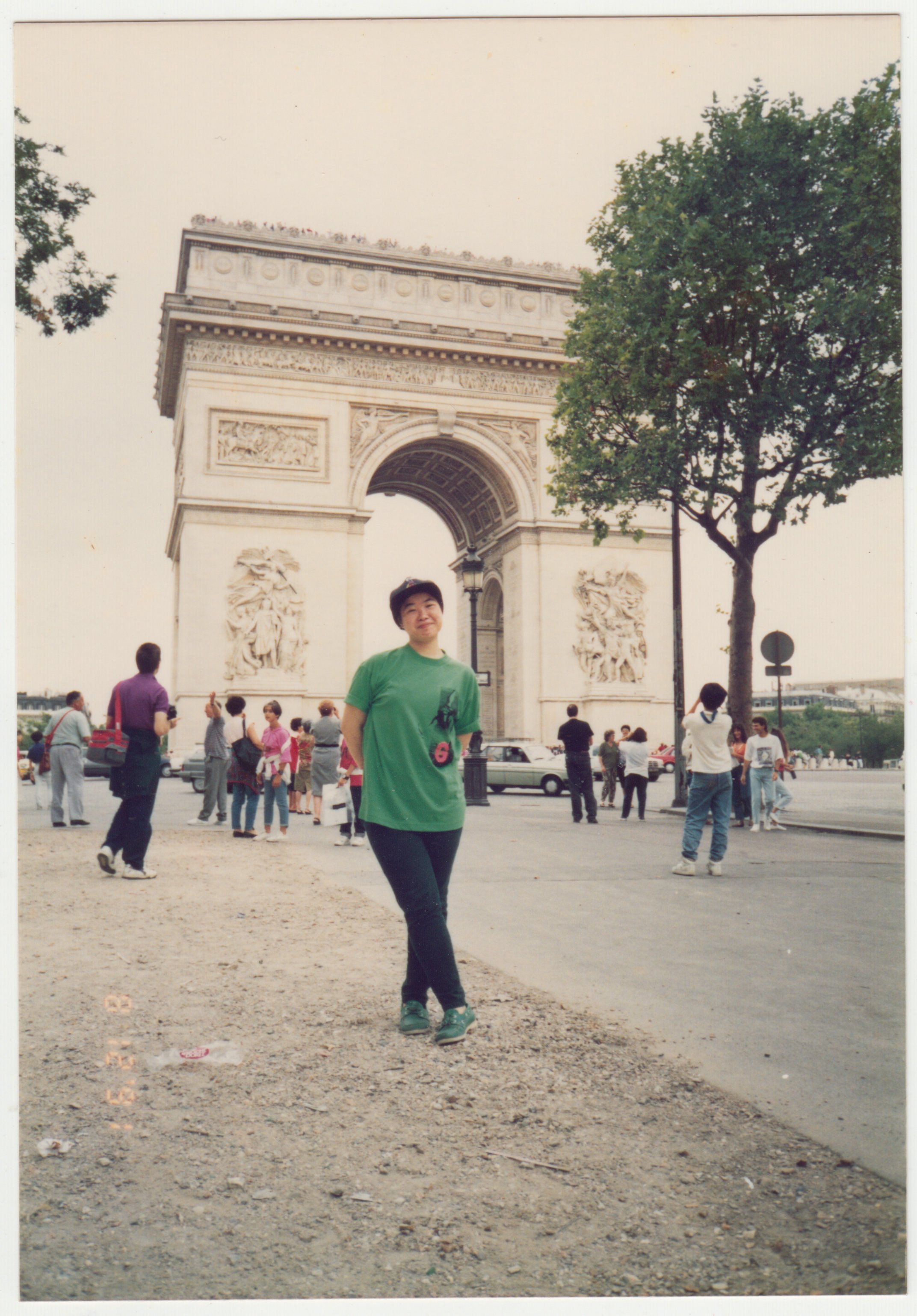 EE in front of L’Arc de Triomphe on 12 August 1991. This was during the Europe trip with Grandma, Mi Por & other relatives.
