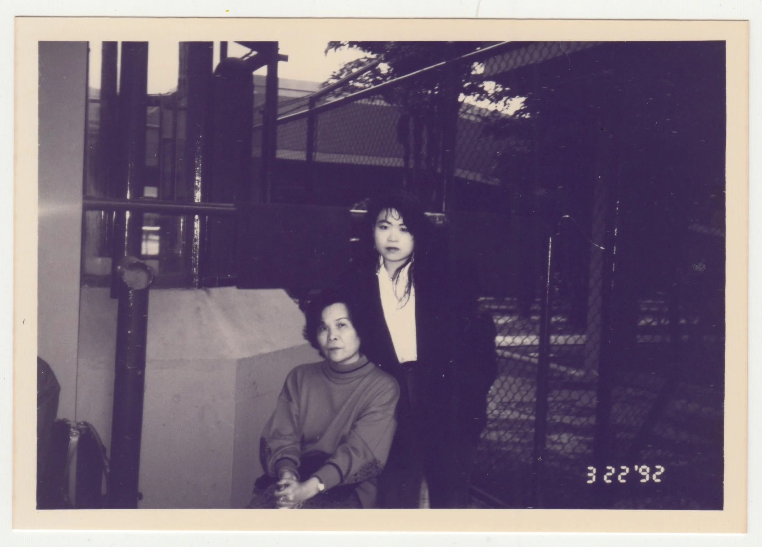 Mum & Grandma at Hong Kong Jockey Club Stable, Shatin. Taken on 22 March 1992 by EE. 