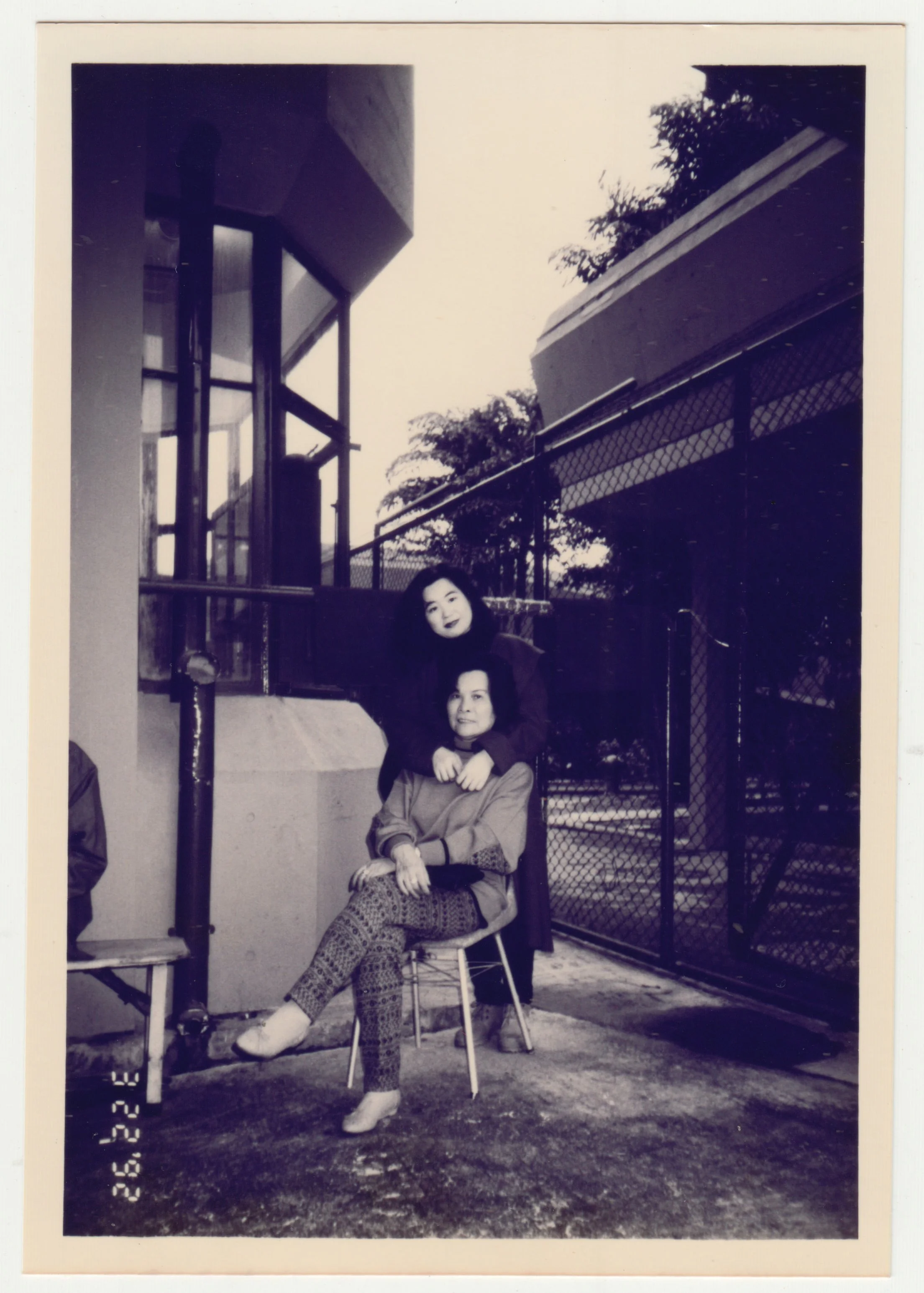 EE & Grandma at Hong Kong Jockey Club Stable, Shatin. Taken on 22 March 1992 by Mum.