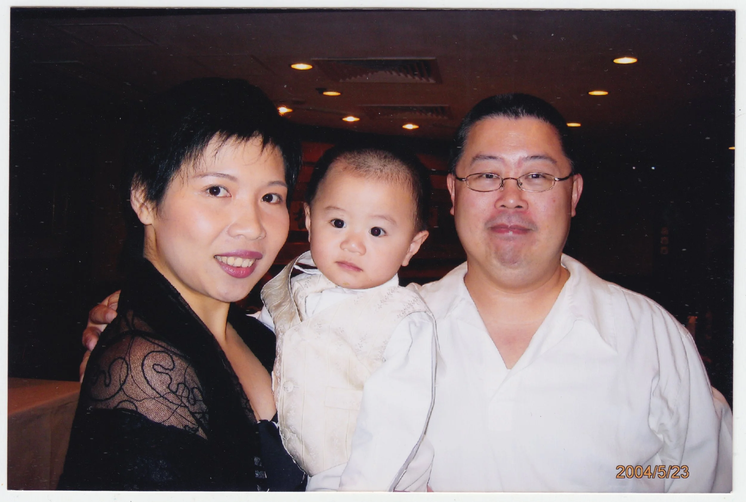 no. 00430 / 舅母, Timothy & Uncle Edward at Grandpa's birthday banquet, on 23 May 2004.