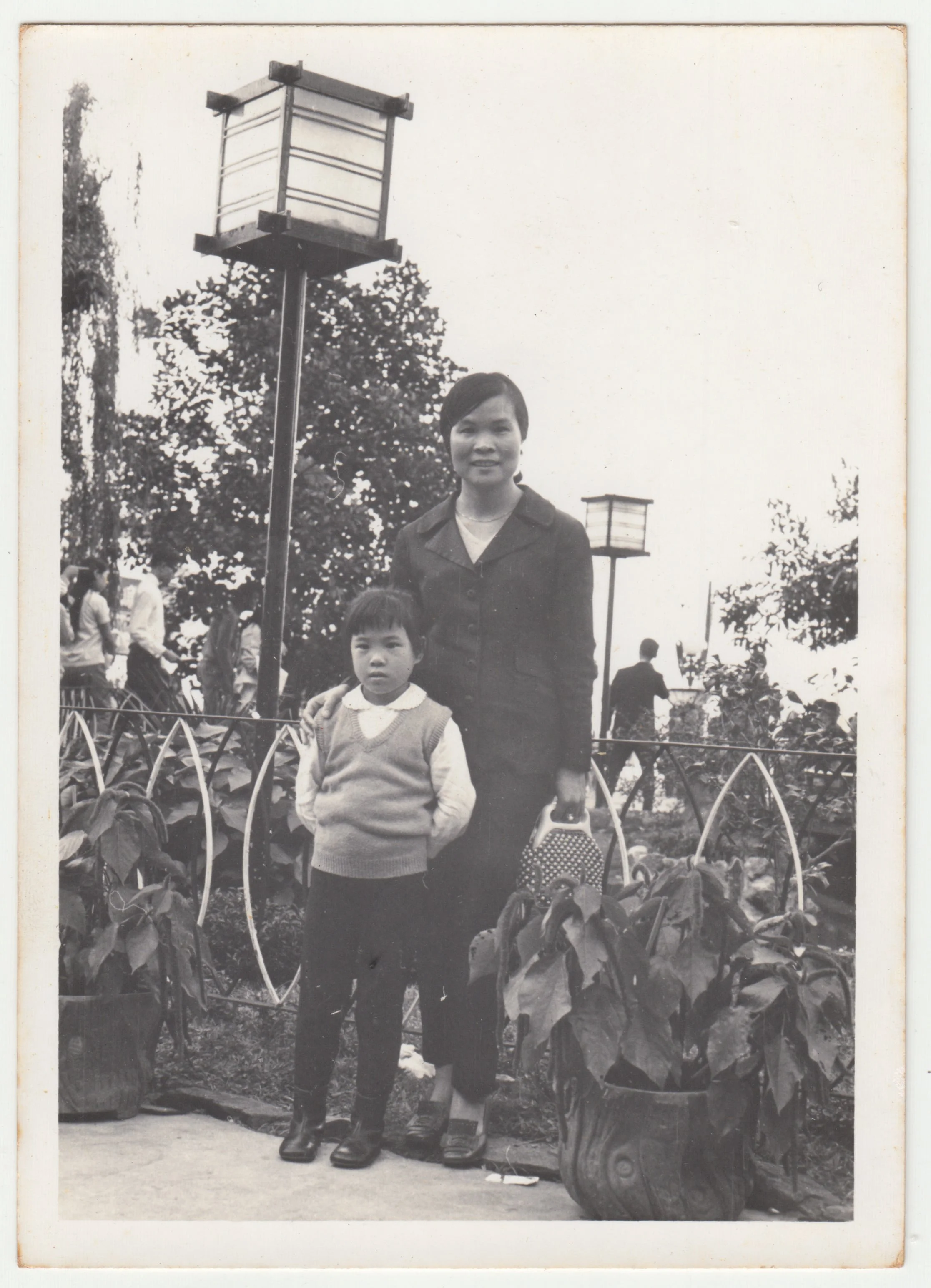 EE & Grandma at a park, c. 1967 - 1968.