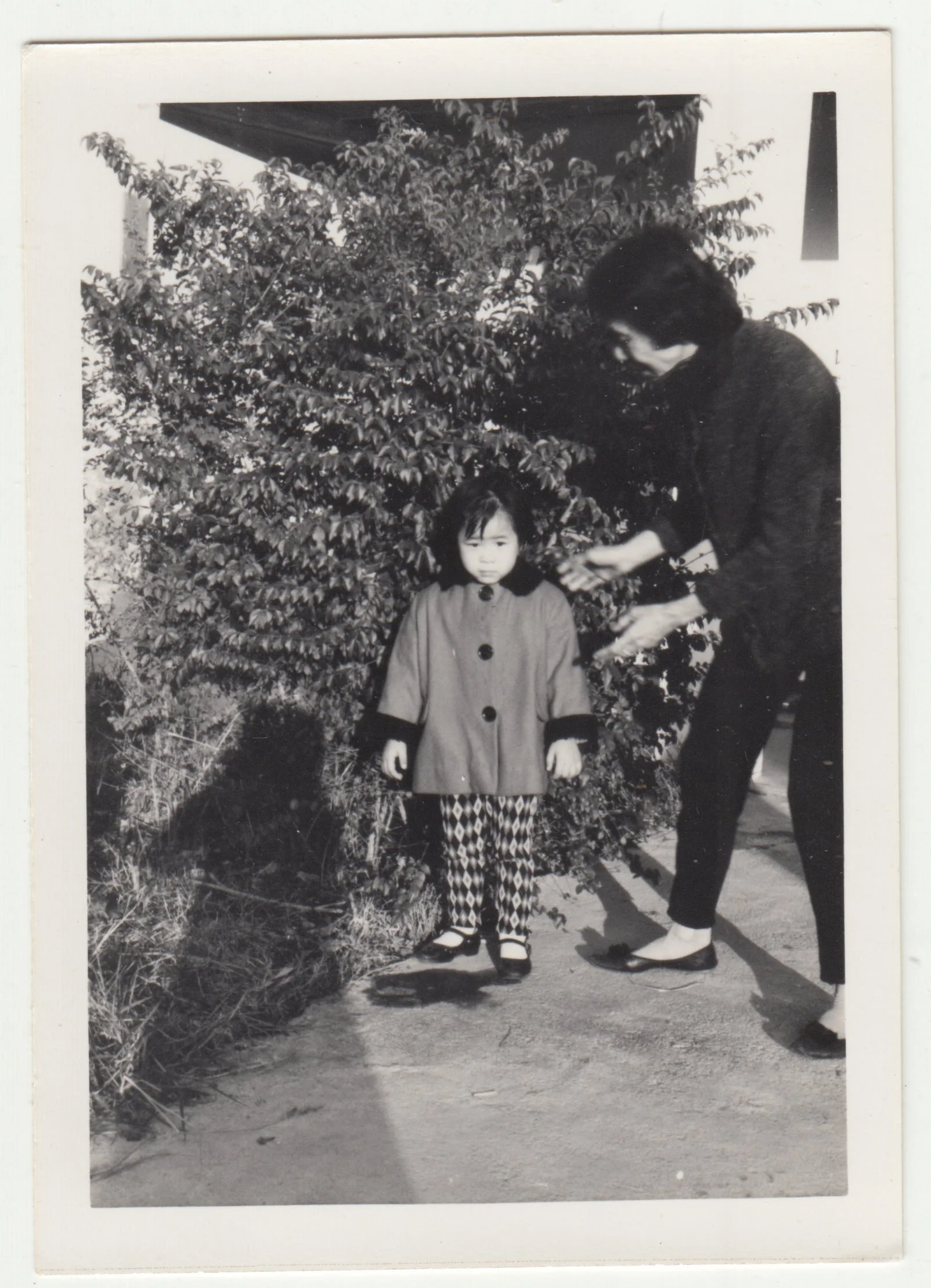 EE & 姨太婆 at a park, c. 1965-1966.