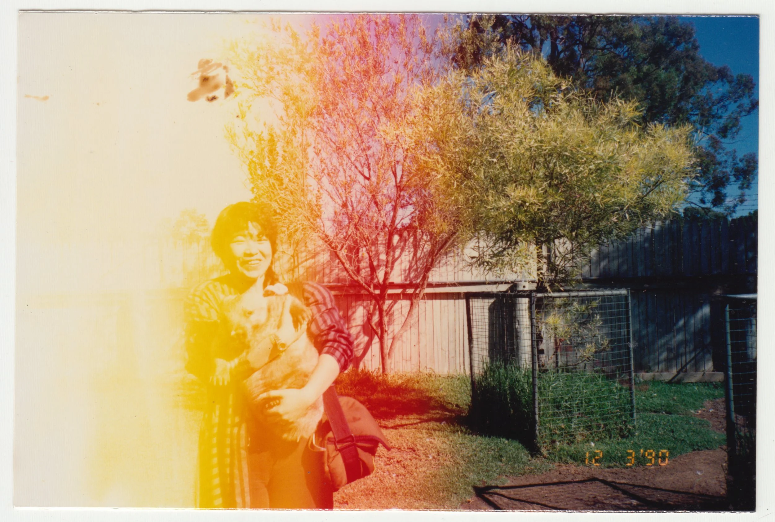 Mum holding a wombat in Australia, taken on 12 March 1990