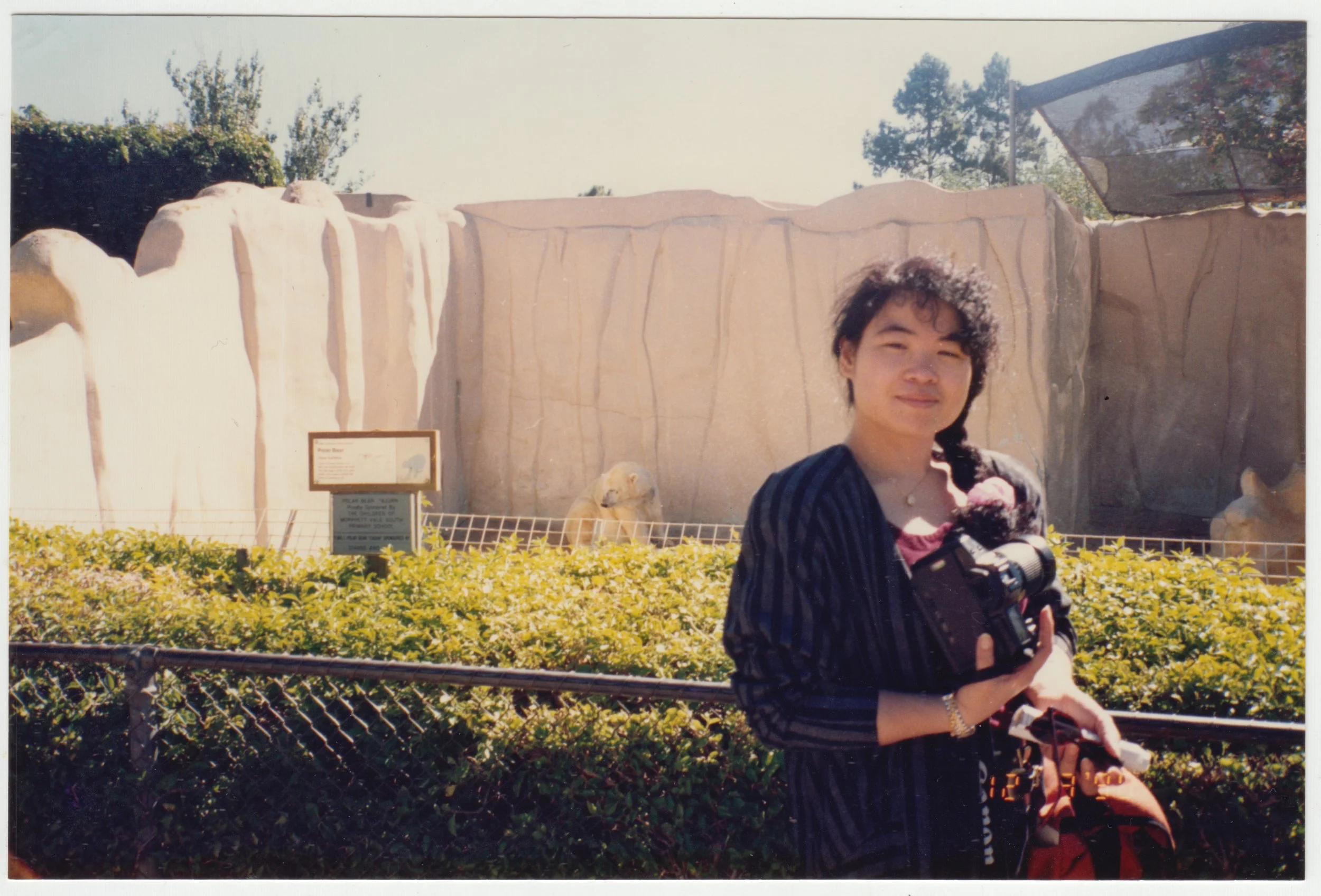 Mum with polar bears in Australia, taken on 12 March 1990
