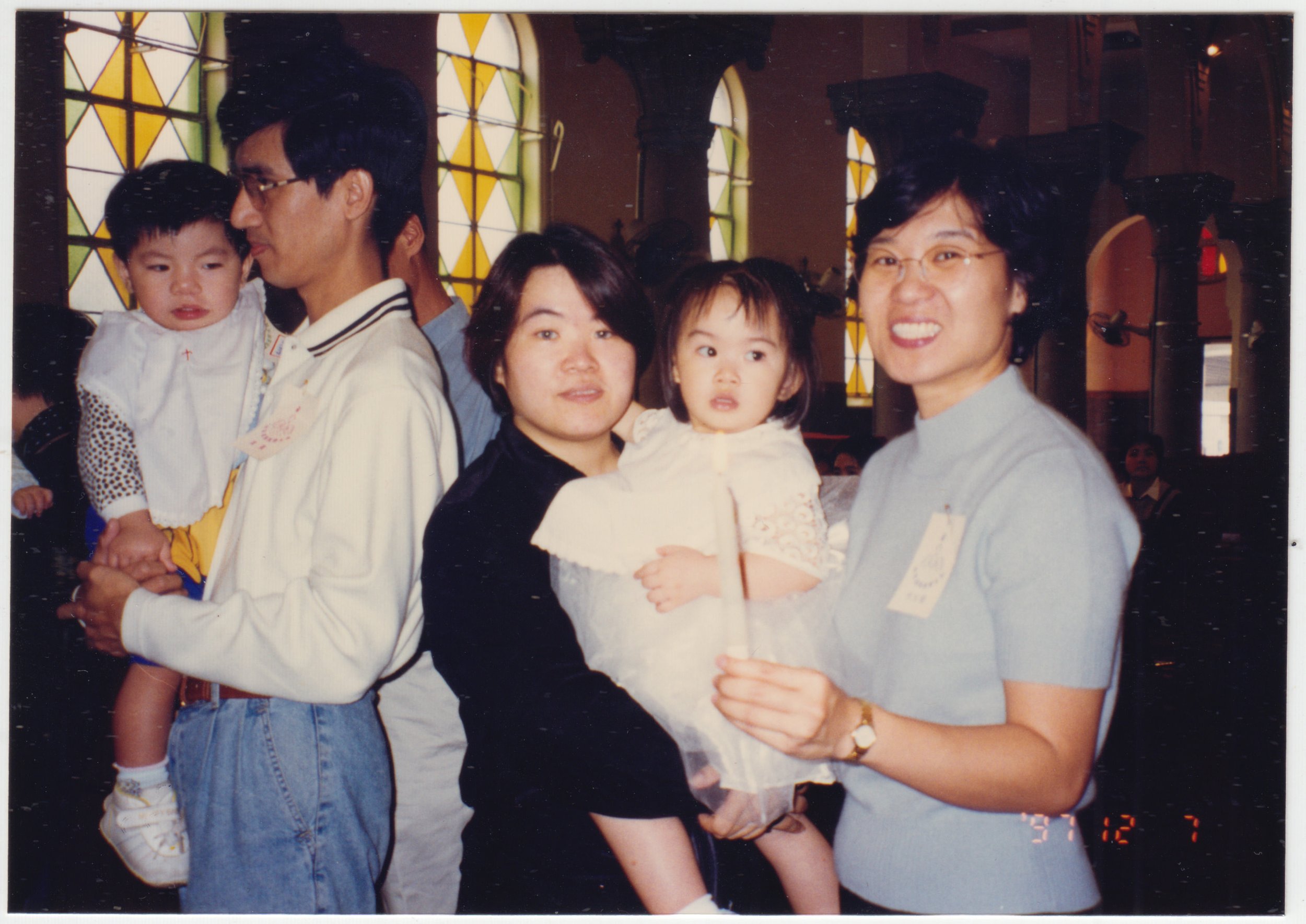 Mum, Charlotte & 表姨媽 (Eva So), who is also Charlotte’s godmother at church, for Charlotte’s Catholic Baptism, taken on 7 December 1997.