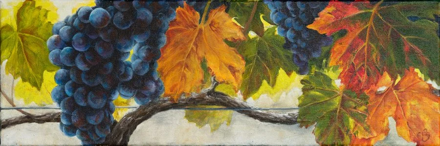 Autumn in the Barossa :: Oil on canvas, 20 x 60cm