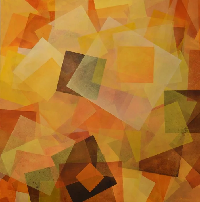 Transposition 17, Harvest gold :: Acrylic on canvas, 100 x 100cm