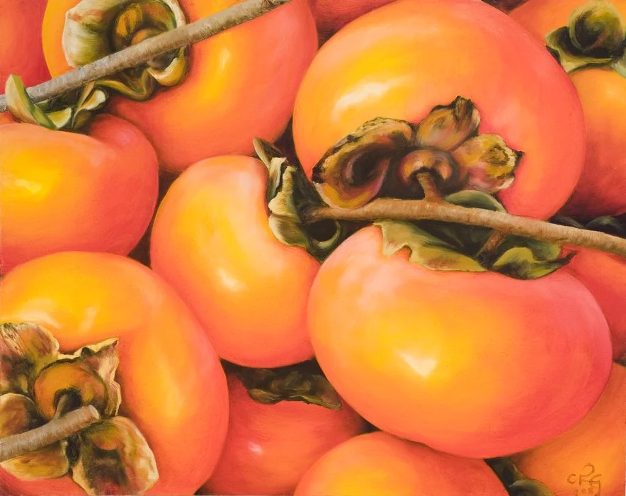 Persimmon harvest :: Oil on linen, 61 x 76cm