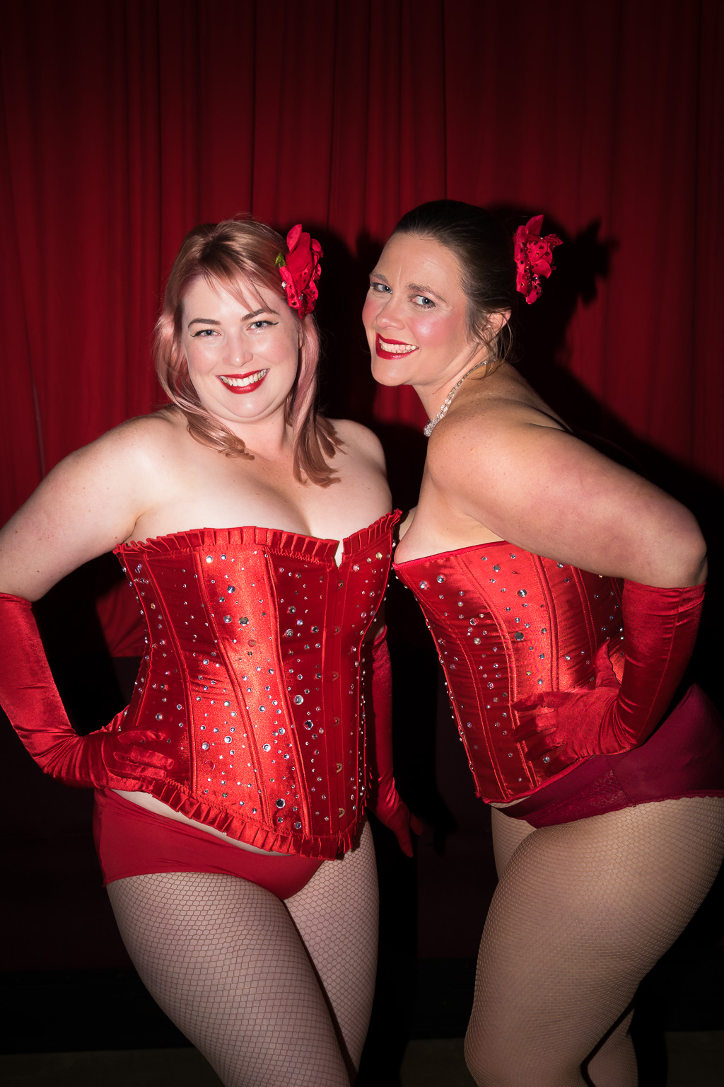 Helen and Amy at Burlesque After Dark Hobart