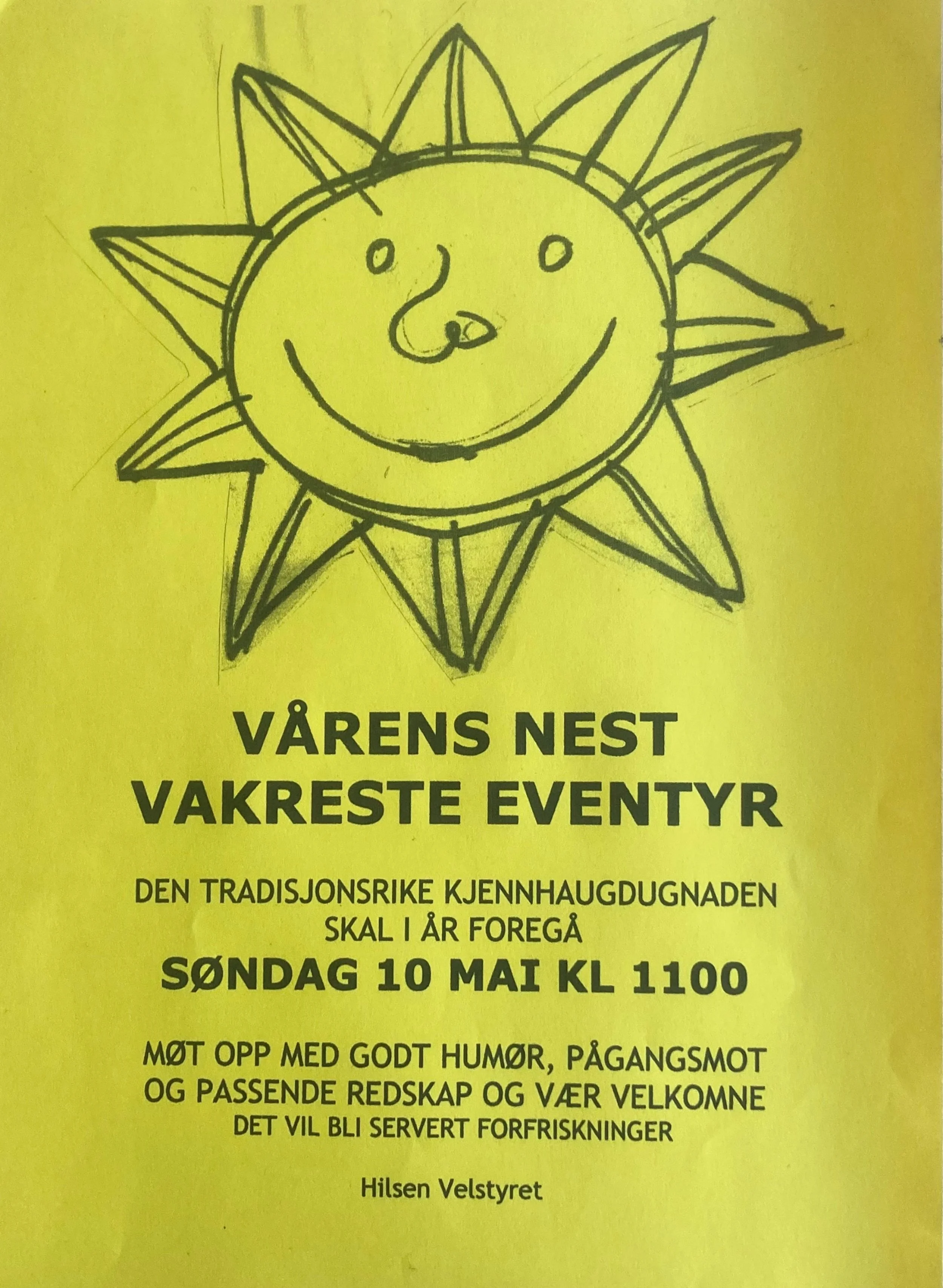 Dugnad på Kjennhaug 10.mai kl. 11.00 - Vårens nest vakreste eventyr