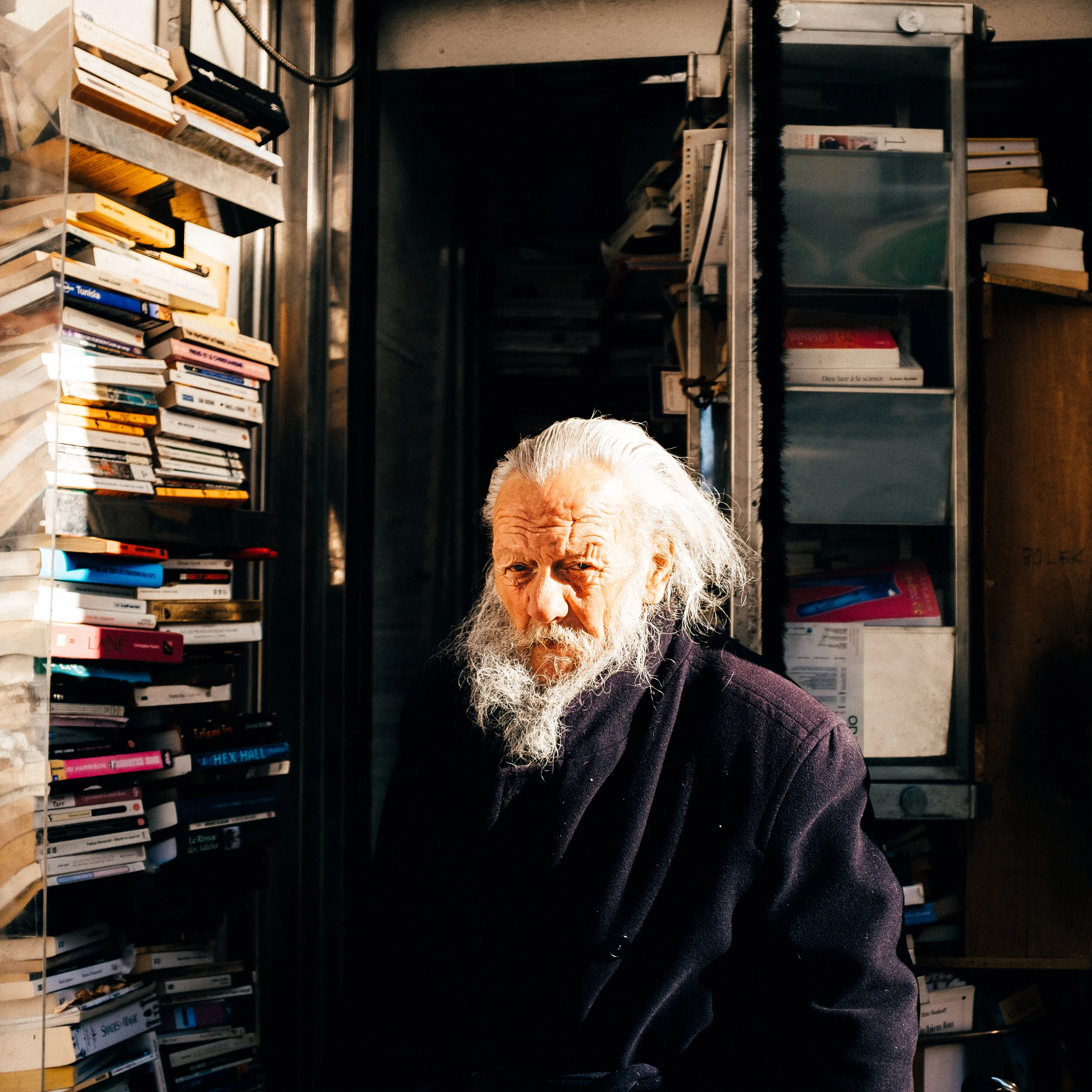 Bolek, one of the last street booksellers in Paris