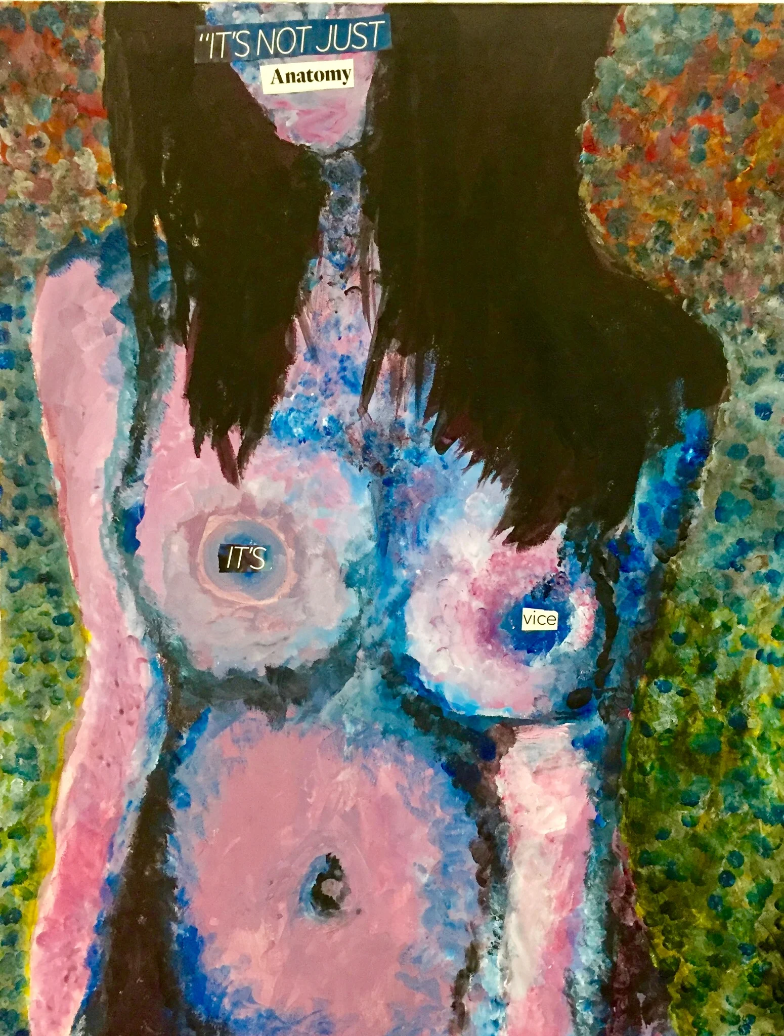 Viceacrylic and collage on canvas board - 16”x20”2017