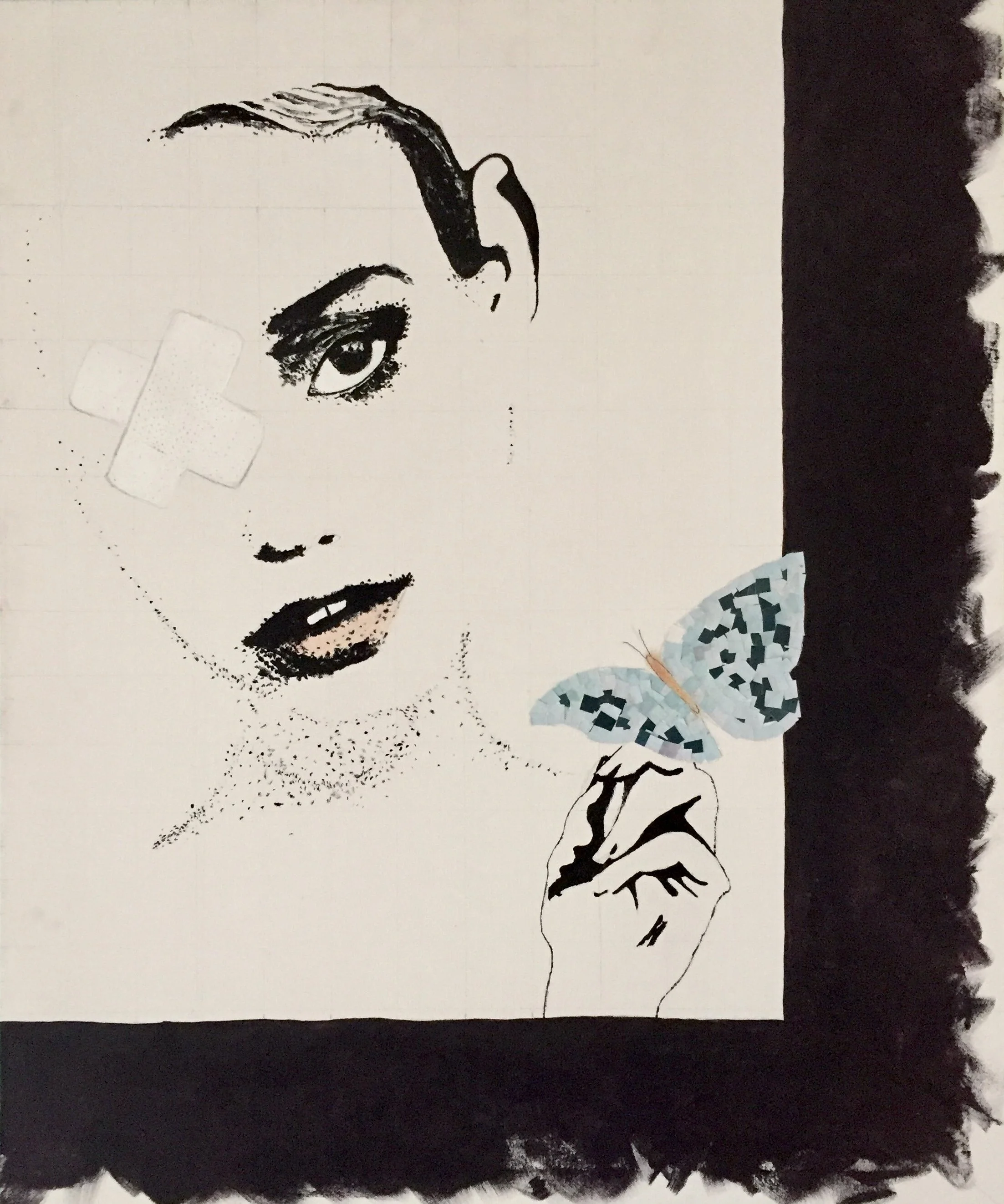 Healingacrylic, pencil, and collage on canvas - 30”x36”2019
