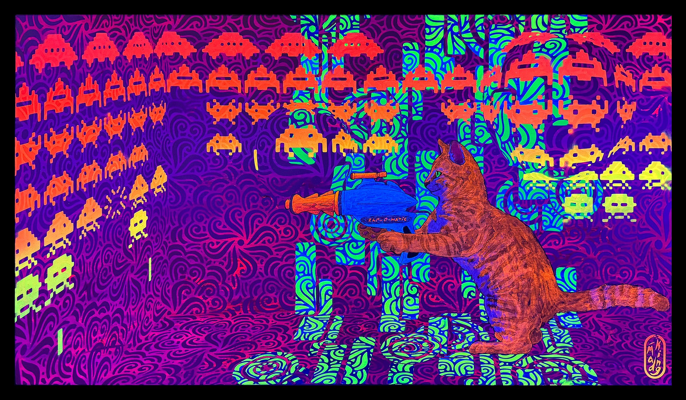 Overwhelmed, but undaunted Junior Space Cadet Ikura bravely holds the line in blacklight