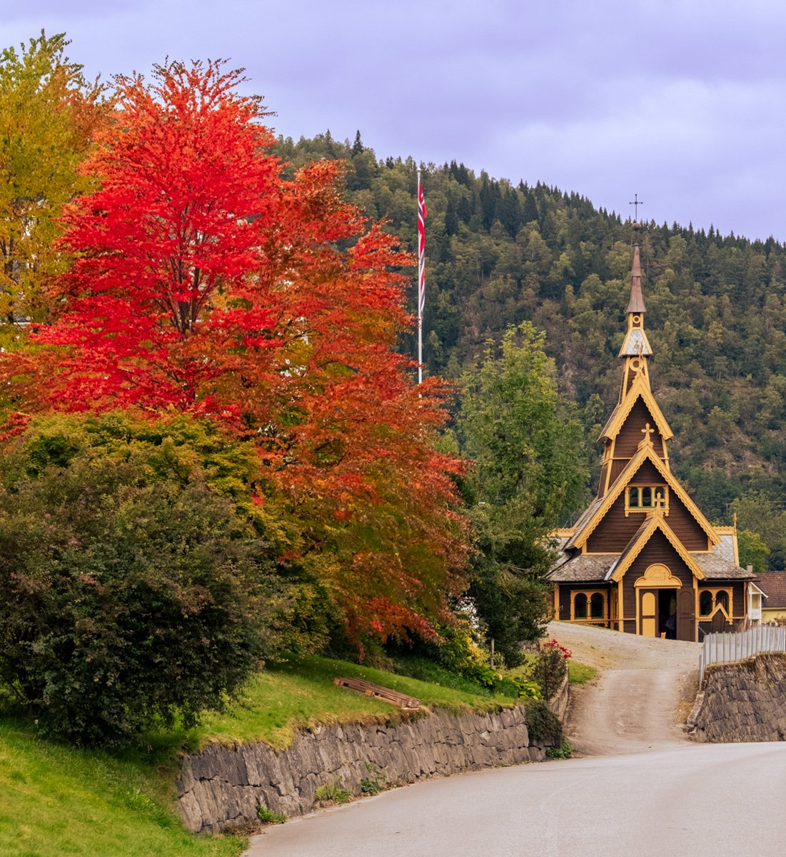 Balestrand Church, Norway by Angela Danby