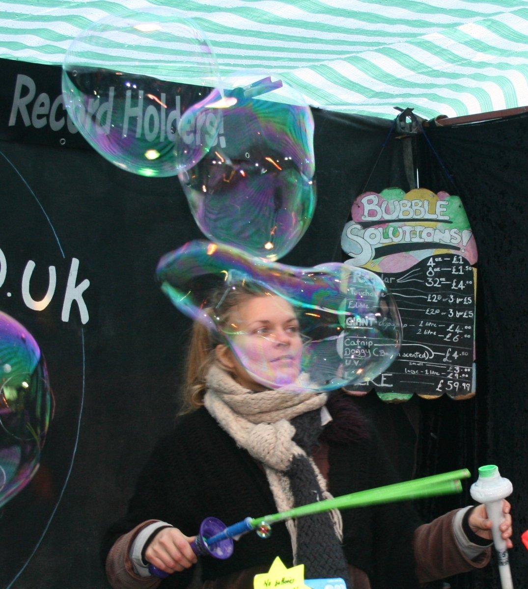 Face Through a Bubble by Jim Oates