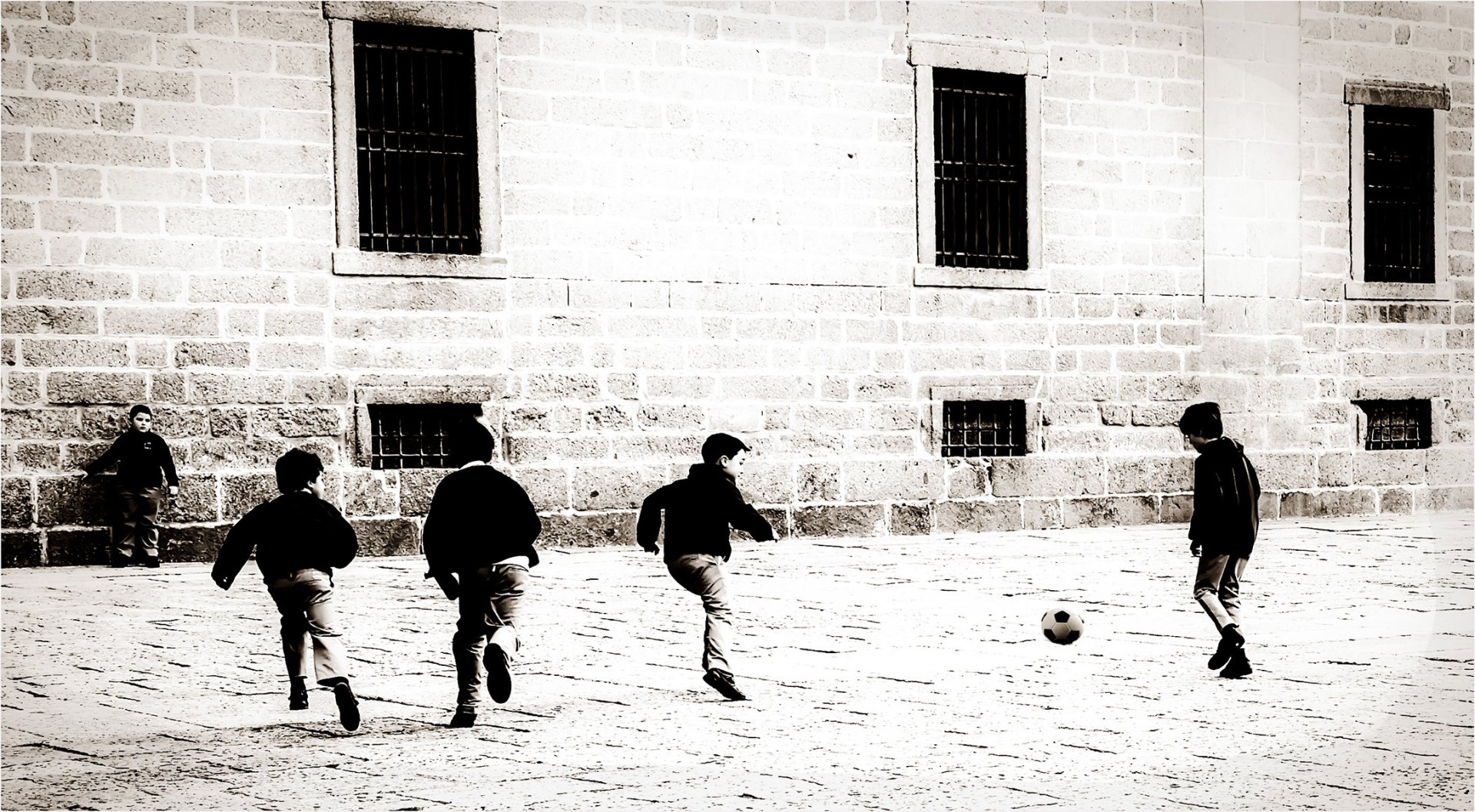 The School Yard by Margaret Harvey