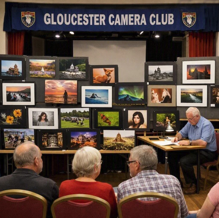 Club Night - Members images on display to talk about  and assess