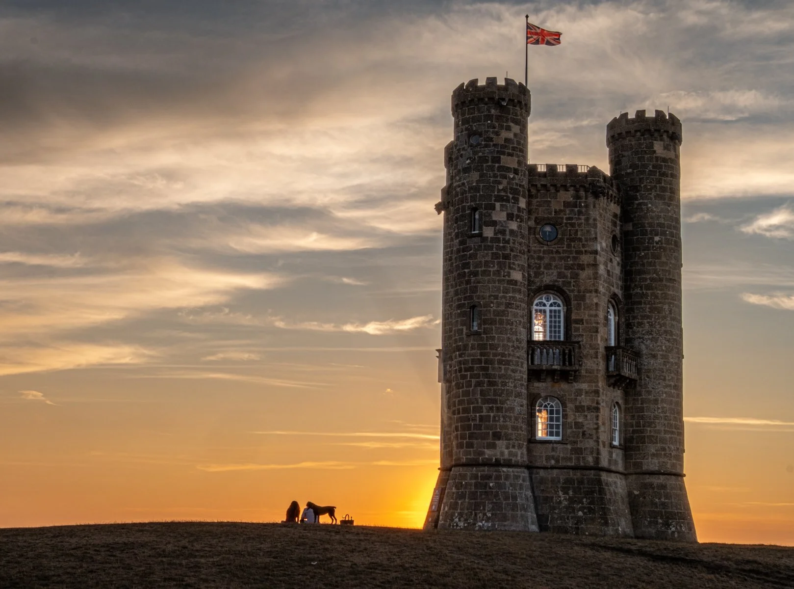 Watching the Sun Go Down at Broadway Tower by Angela Danby 16 points